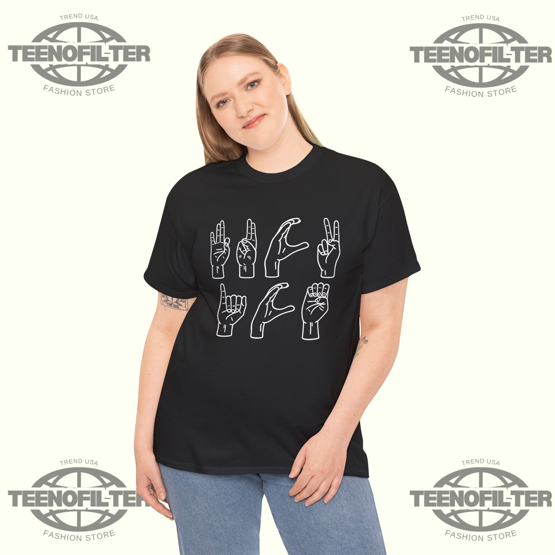 Hand Sign Language Fuck ICE T-Shirt - Tee No Filter