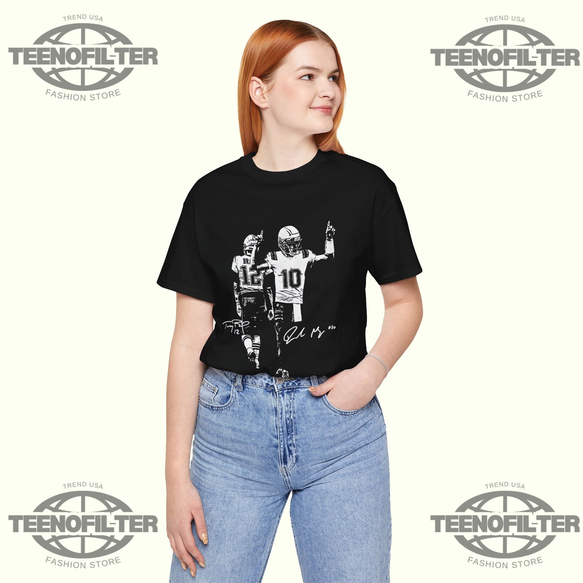 Drake Maye And Tom Signature T-Shirt Printify