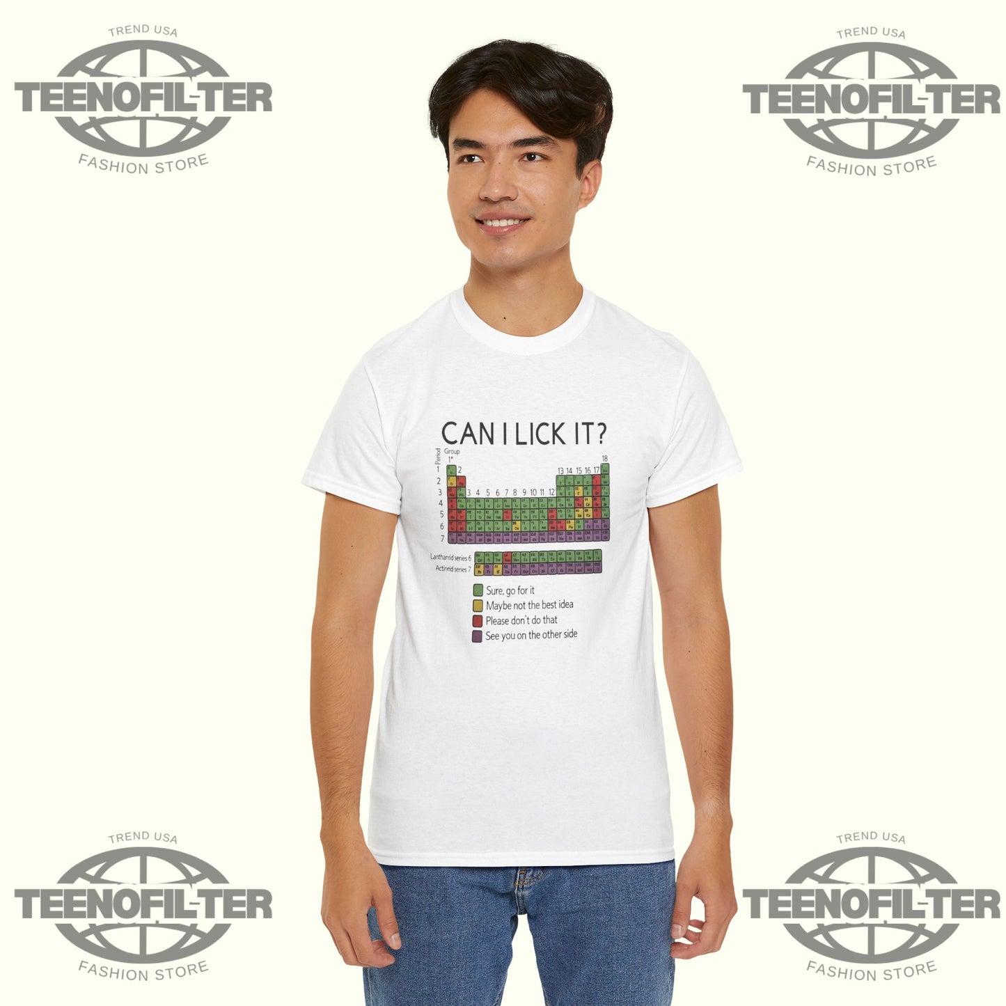 Can I Lick It Periodic Table T-Shirt — Funny Chemistry Tee for Science Lovers - Tee No Filter