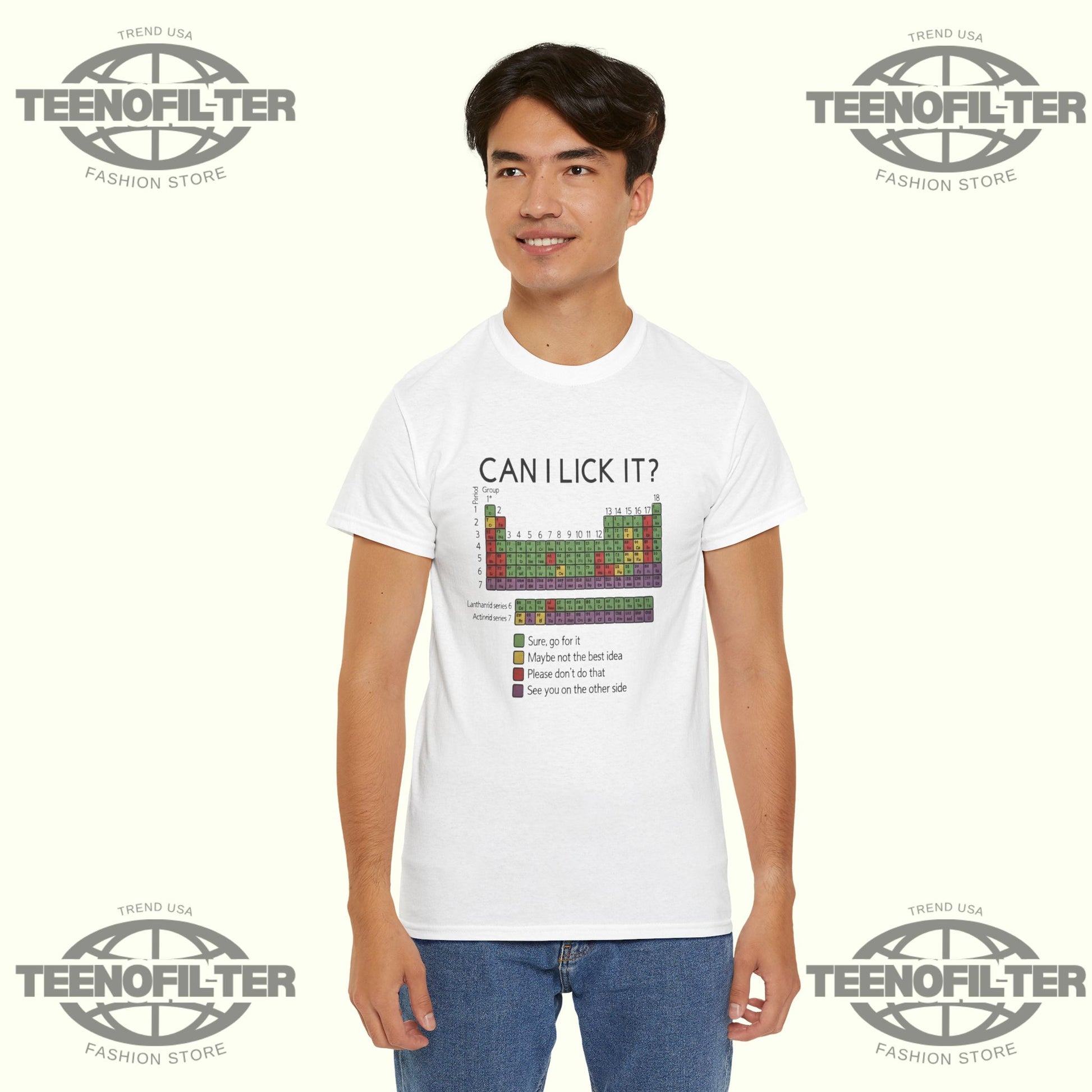 Can I Lick It Periodic Table T-Shirt — Funny Chemistry Tee for Science Lovers - Tee No Filter