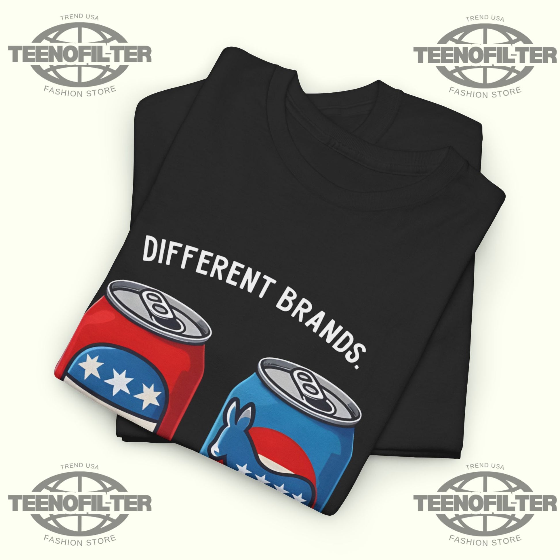 Different Brands Same Ingredients T-Shirt – Bipartisan Unity Political Humor Tee - Tee No Filter
