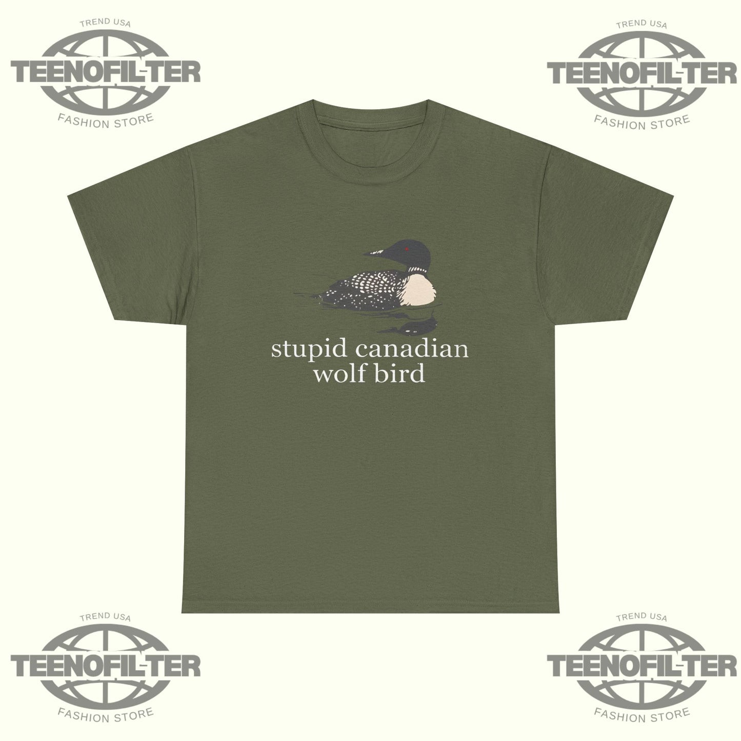Stupid Canadian Wolf Bird T-Shirt - Tee No Filter