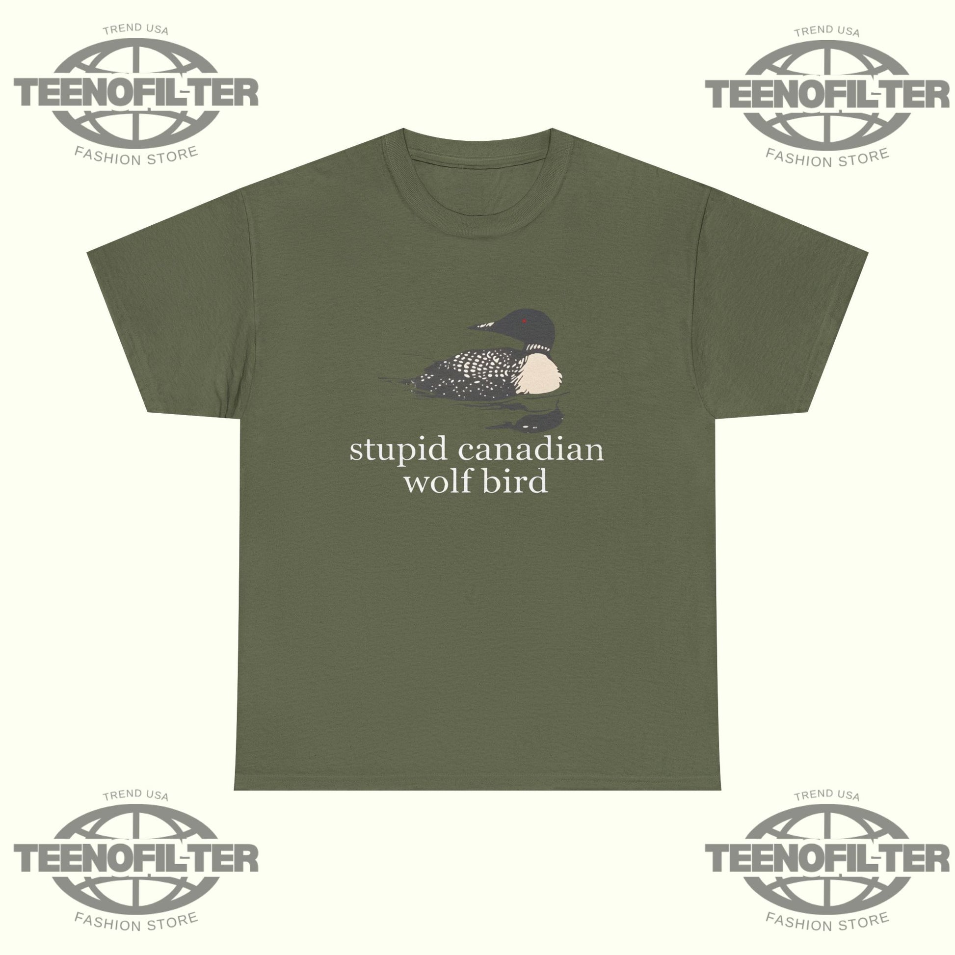 Stupid Canadian Wolf Bird T-Shirt - Tee No Filter