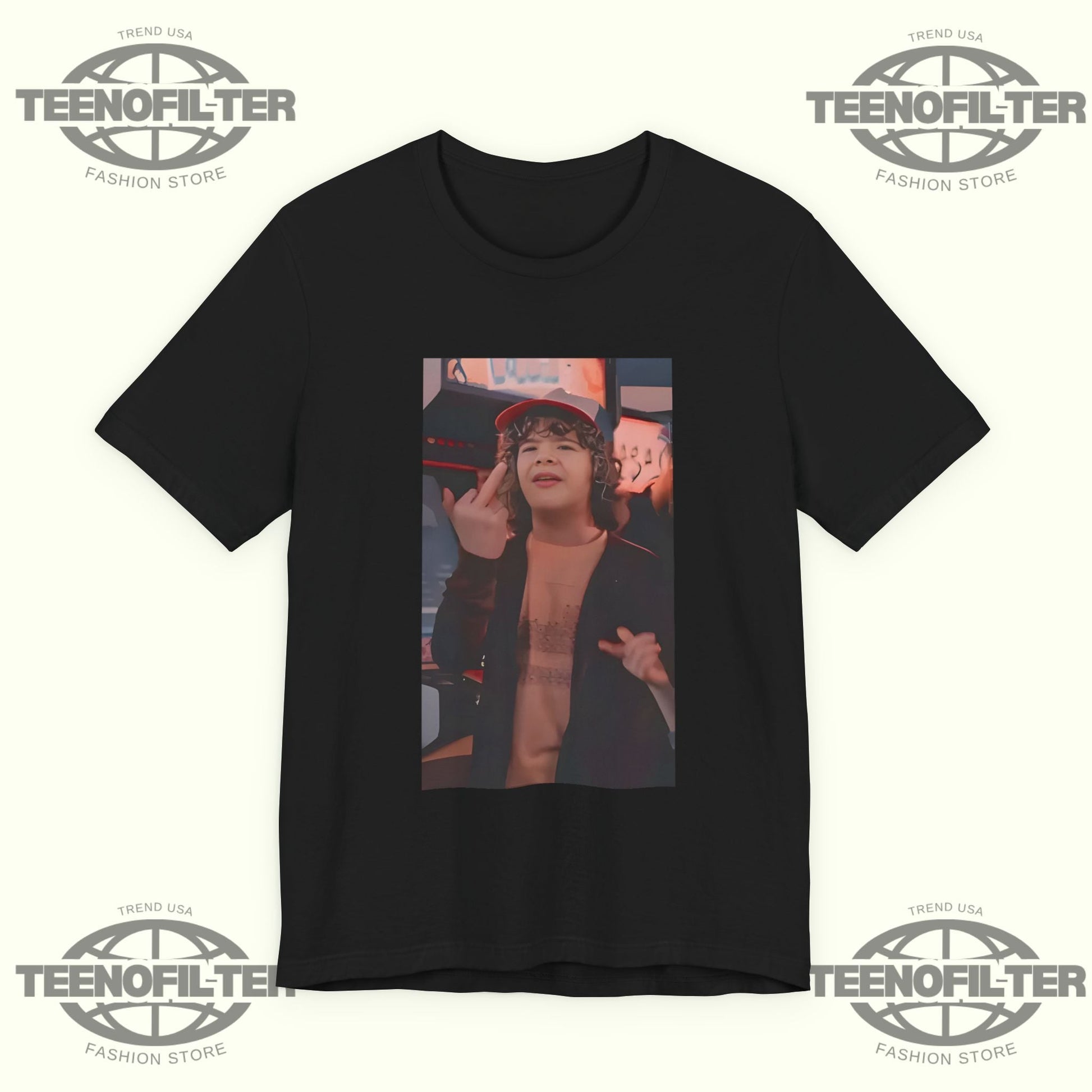 Dustin Henderson Stranger Things Middle Finger T-Shirt Printify