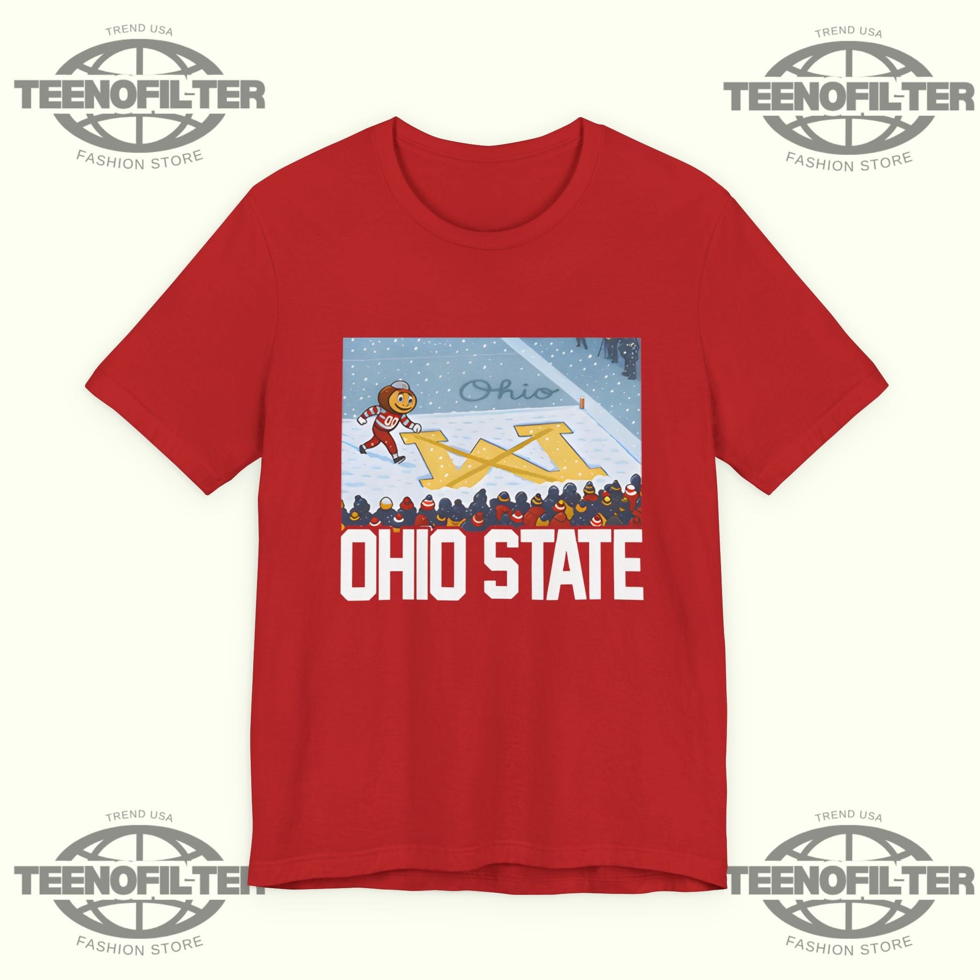 Ohio Vs Michigan Rivalry Script Ohio On Big M T-Shirt Printify