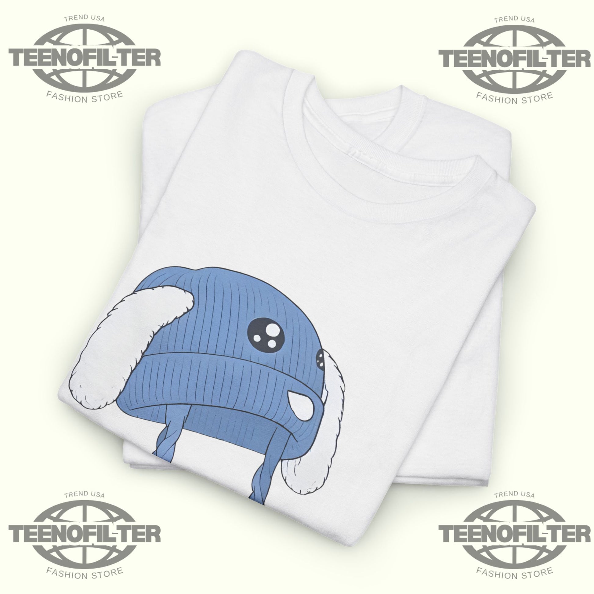 Anti Ice Chinga La Migra Blue Bunny Hat T-Shirt - Tee No Filter