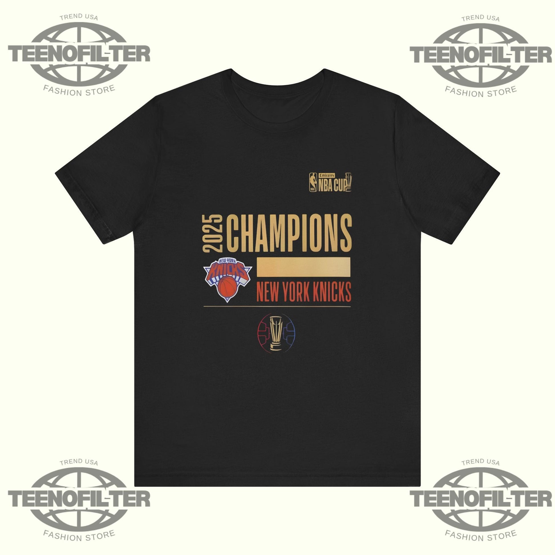 New York Knicks 2025 NBA Cup Champions T-Shirt Printify