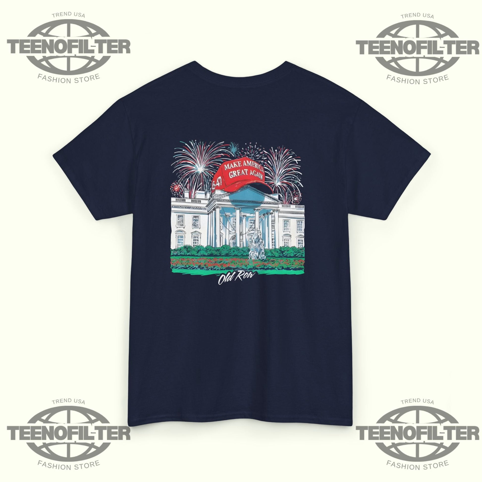 Trump 2024 White House Fireworks T-Shirt Printify