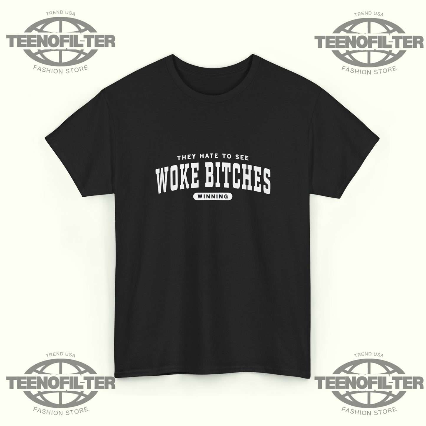 Woke Bitches Ringer T-Shirt - Tee No Filter
