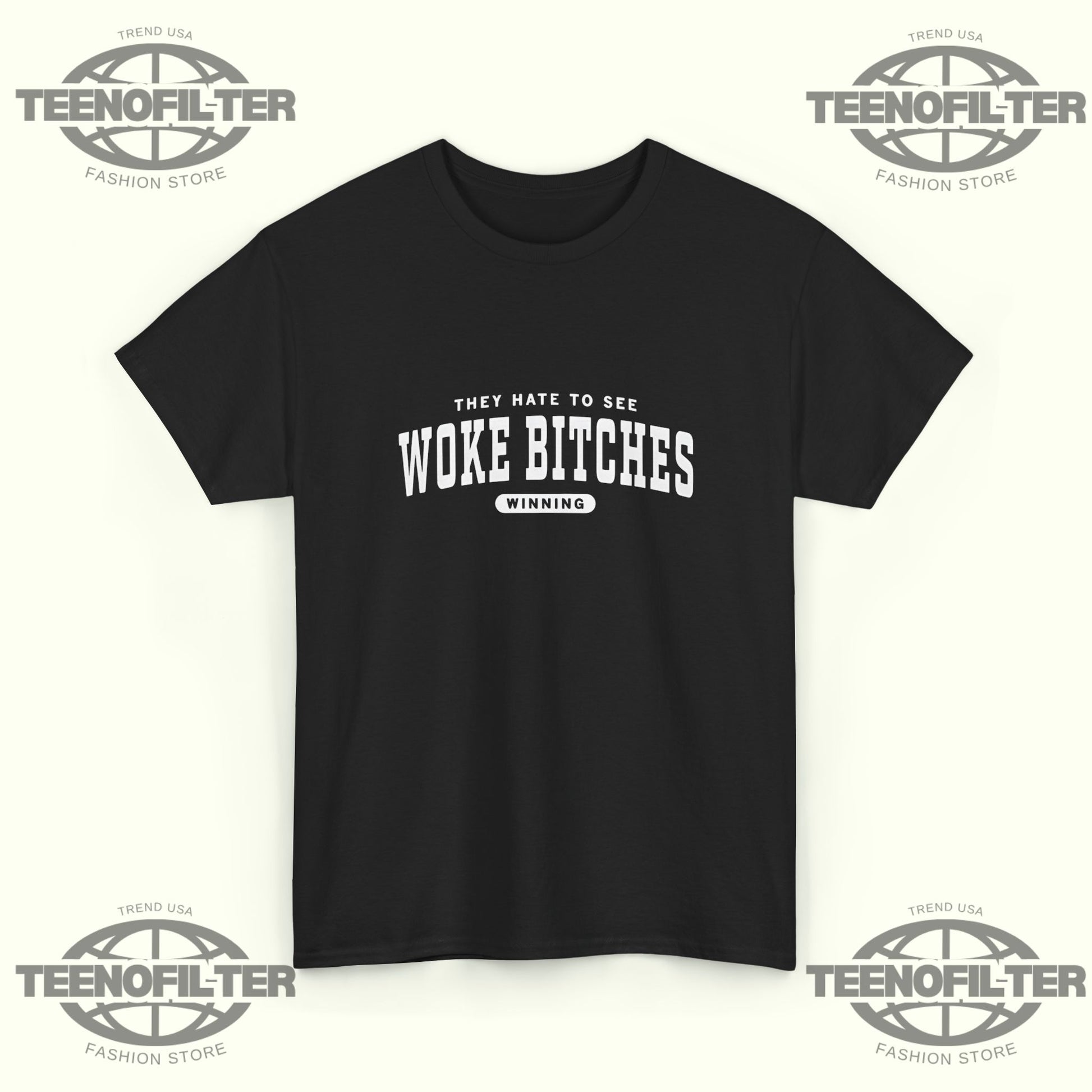 Woke Bitches Ringer T-Shirt - Tee No Filter