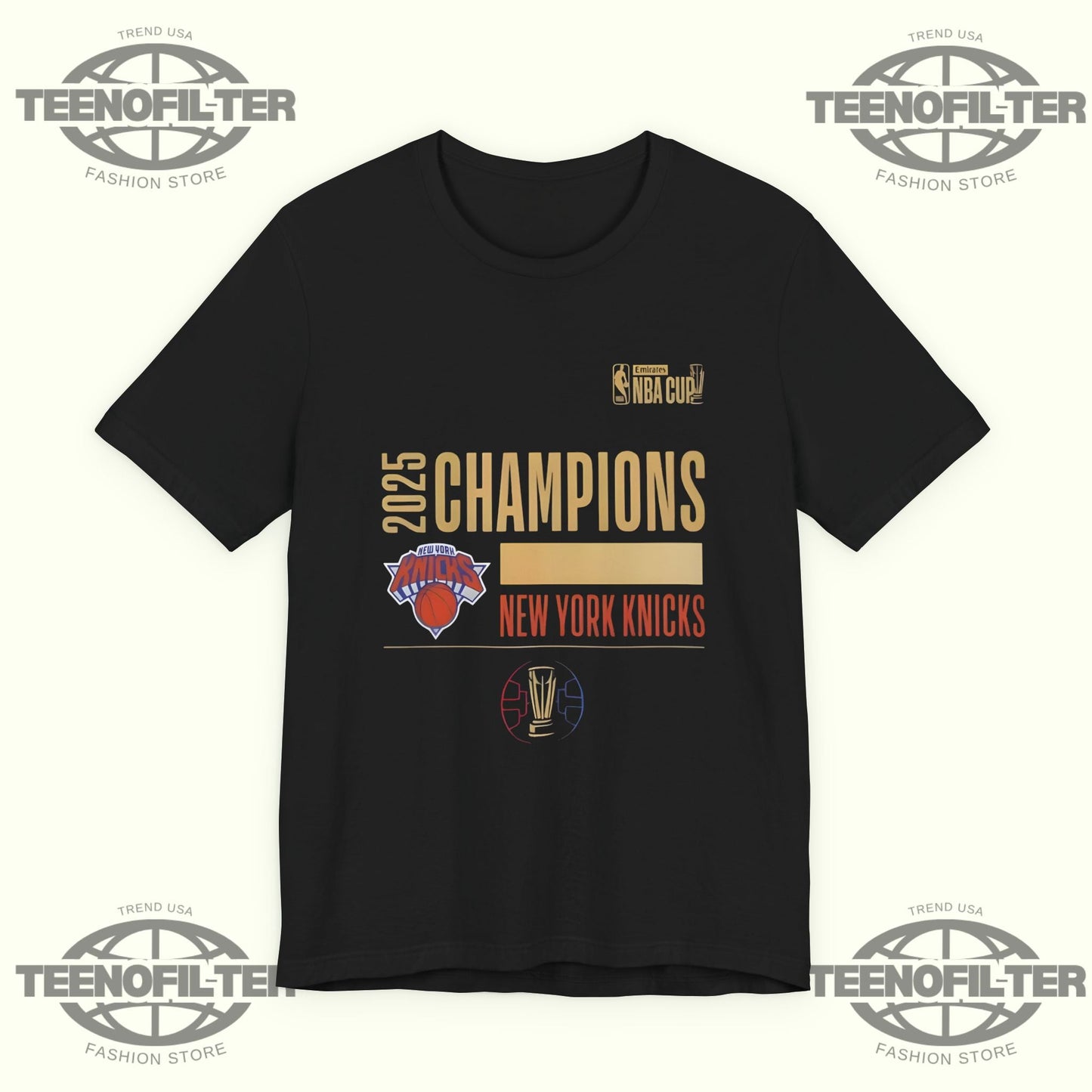New York Knicks 2025 NBA Cup Champions T-Shirt Printify