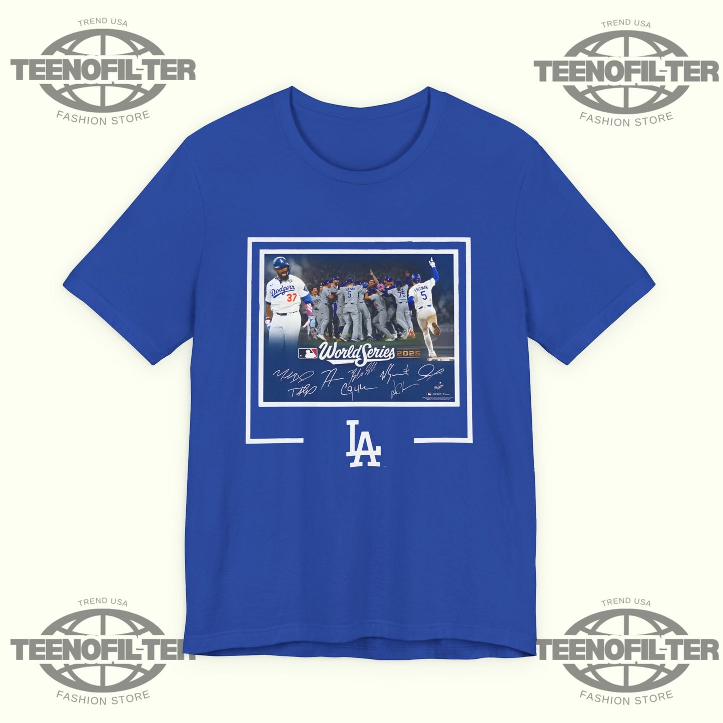 Dodgers Autographed World Series Signatures T-Shirt Printify