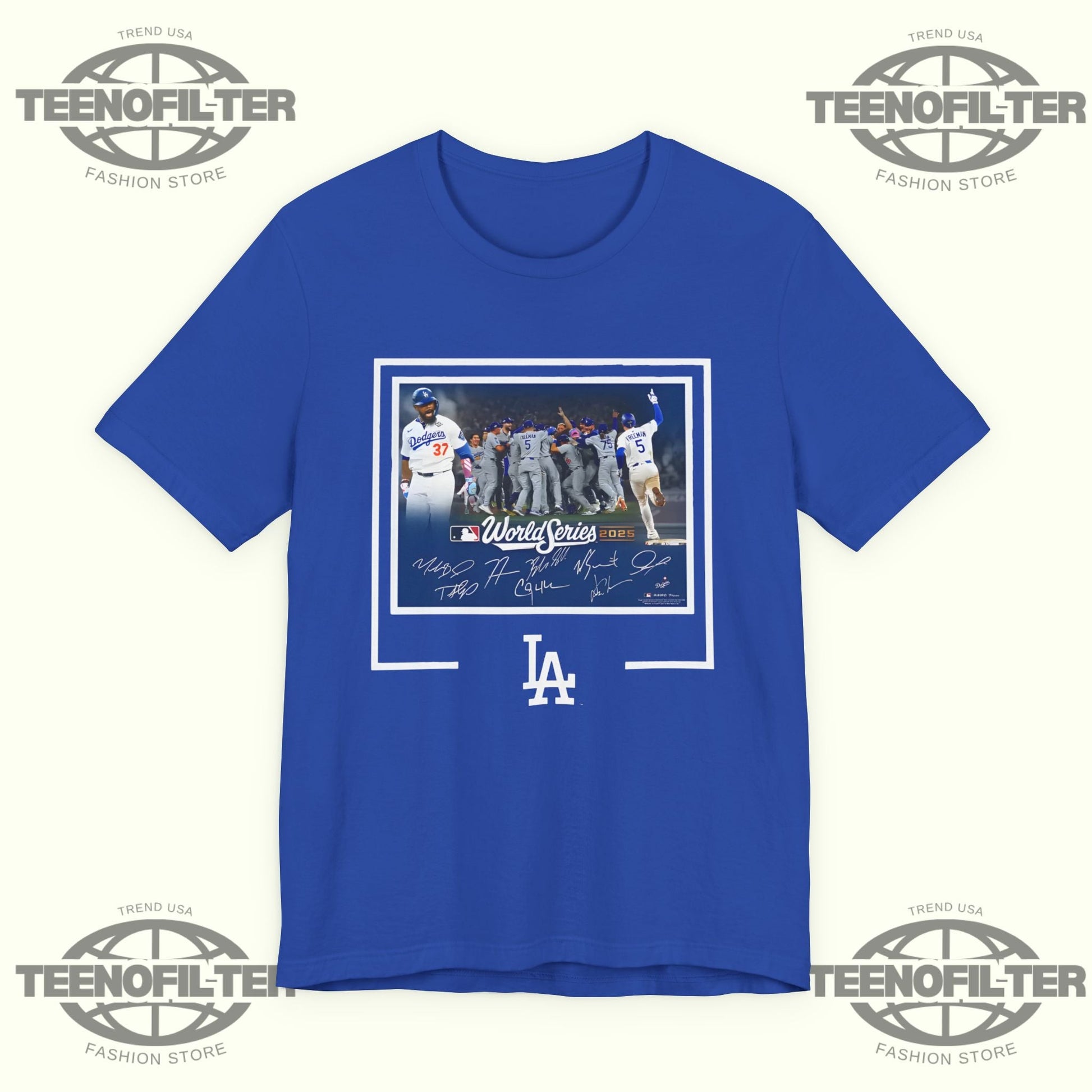 Dodgers Autographed World Series Signatures T-Shirt Printify