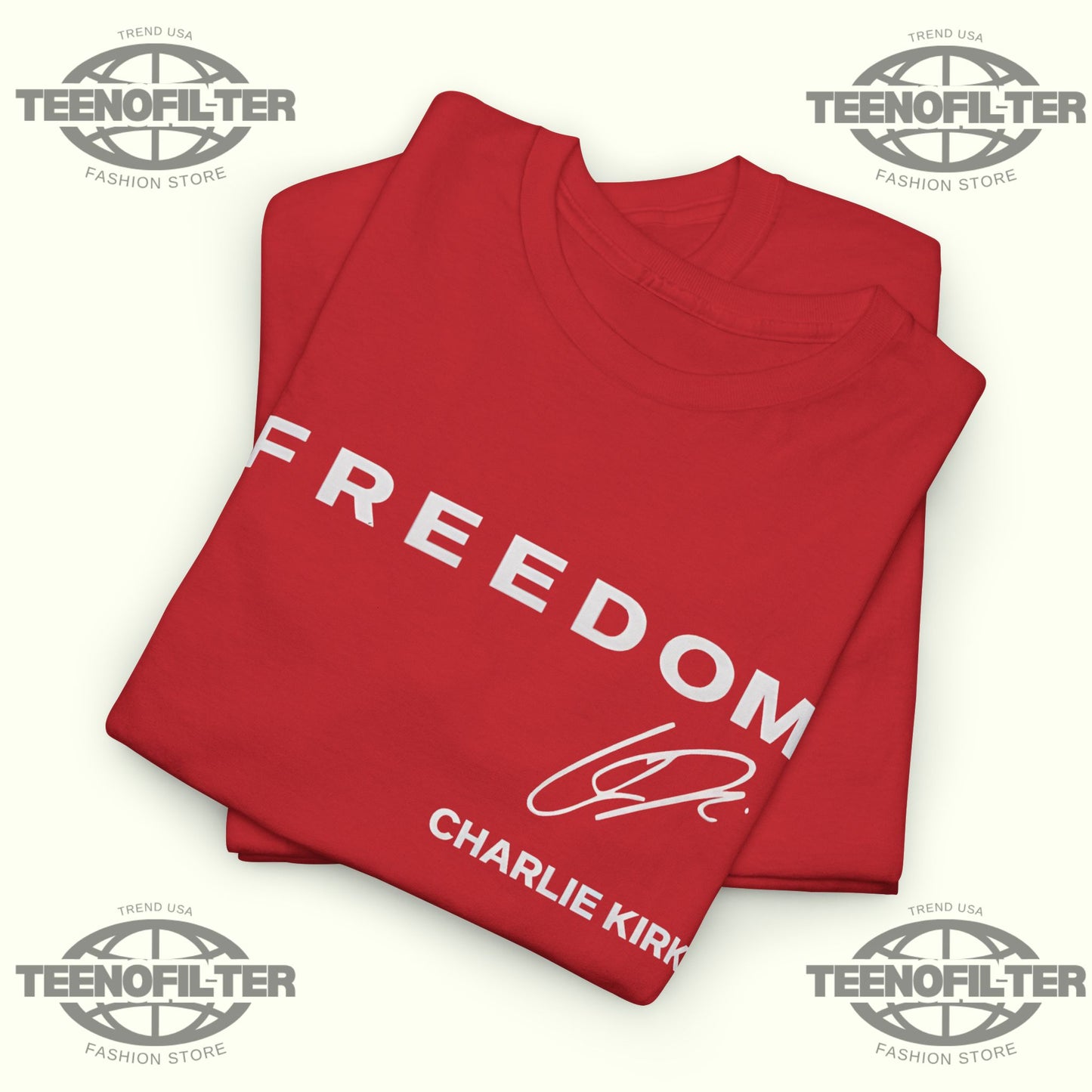 Red Freedom Charlie Kirk Signature T-shirt - Tee No Filter