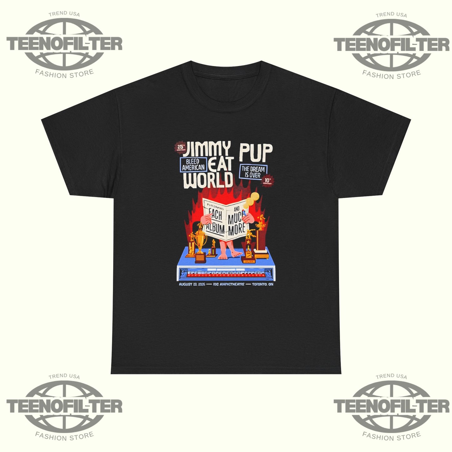 Jimmy Eat World Celebrates 25th Anniversary Of Bleed American Show At RBC Amphitheatre On August 23 2026 Toronto ON T-Shirt - Tee No Filter