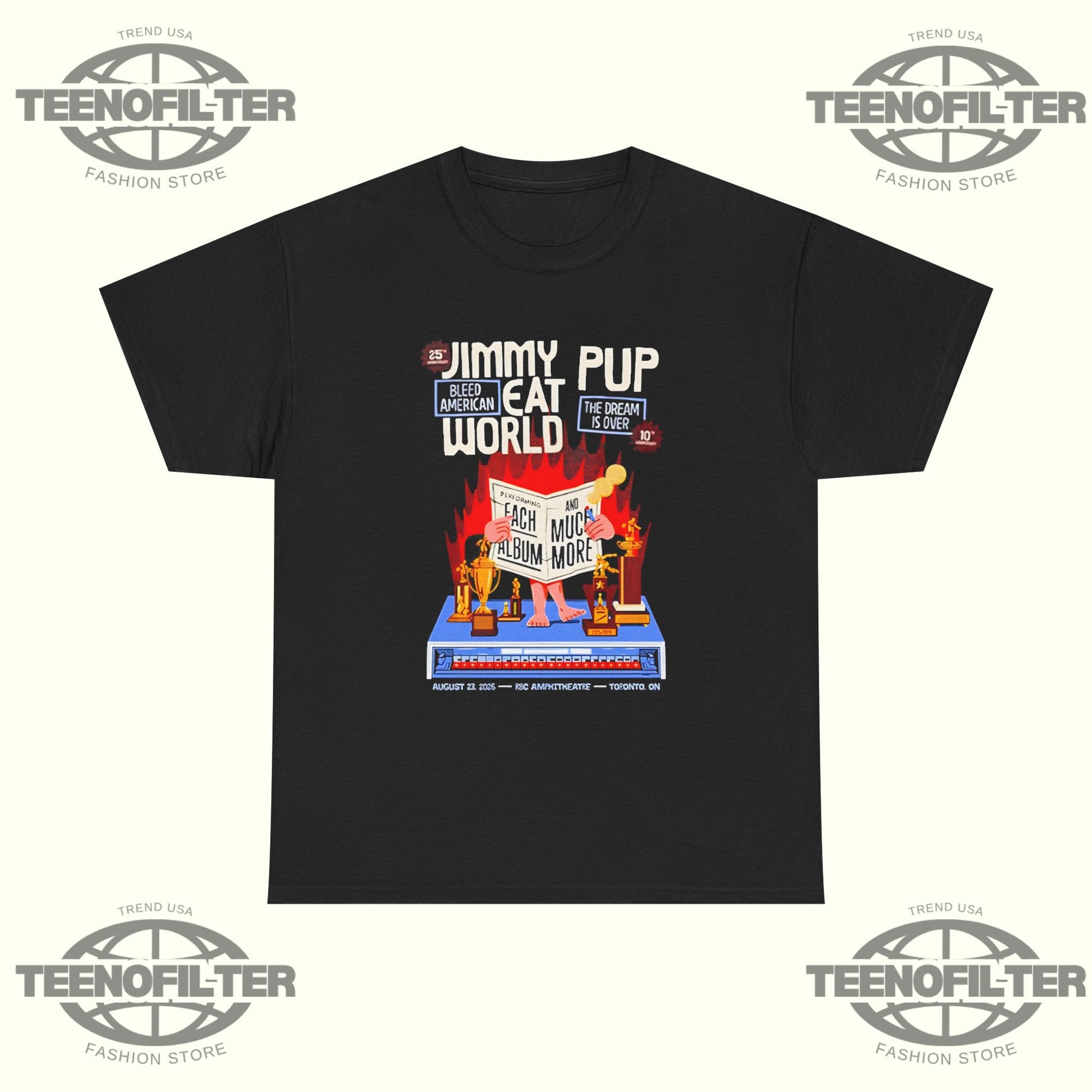 Jimmy Eat World Celebrates 25th Anniversary Of Bleed American Show At RBC Amphitheatre On August 23 2026 Toronto ON T-Shirt - Tee No Filter