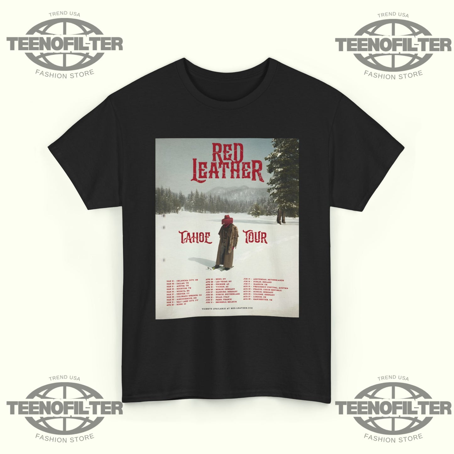 Red Leather Tahoe World Tour 2026 T‑Shirt - Tee No Filter