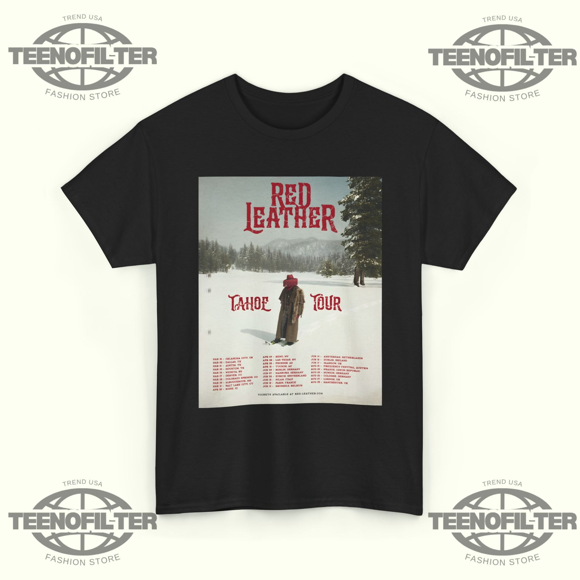 Red Leather Tahoe World Tour 2026 T‑Shirt - Tee No Filter