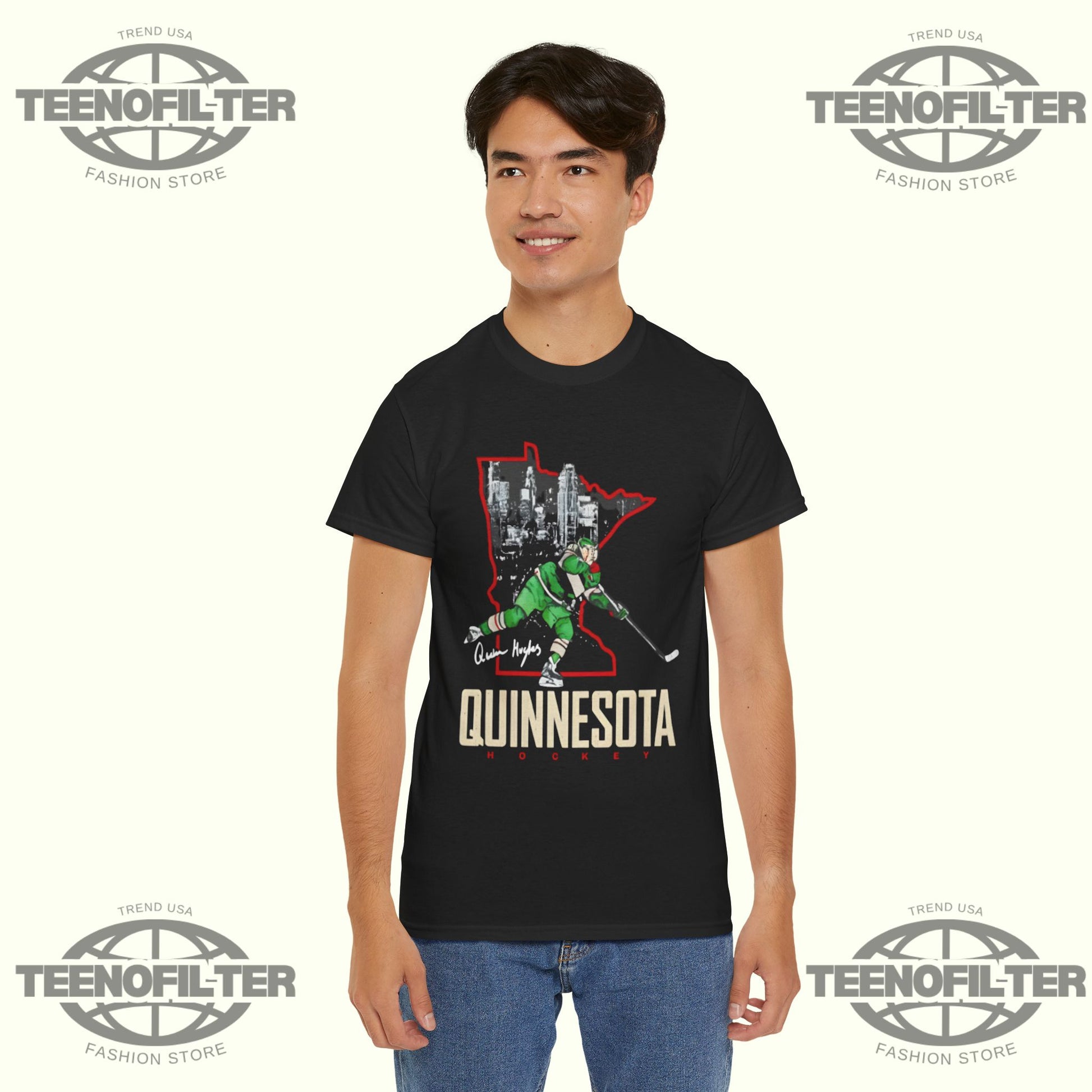 Quinnesota Pride Quinn Hughes Minnesota Quinnesota Viral Hockey T-Shirt - Tee No Filter
