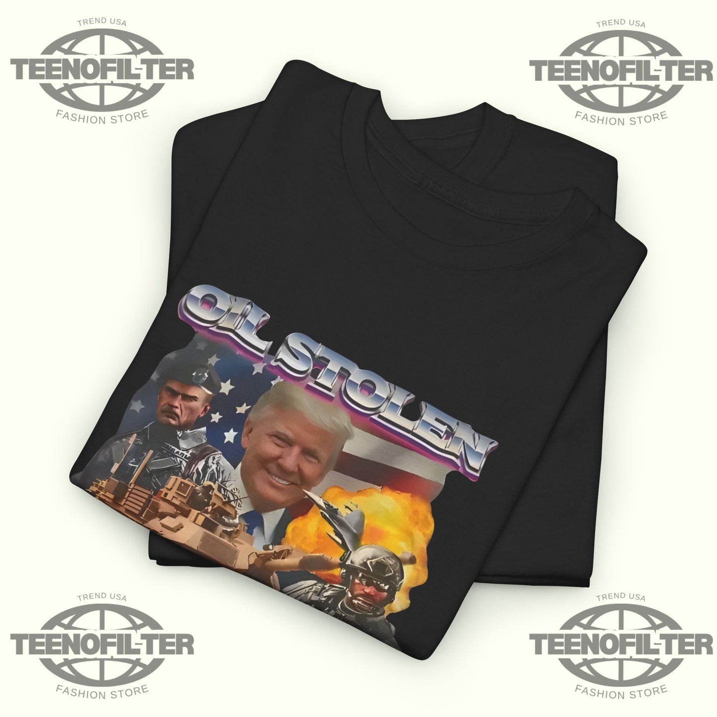 Trump Oil Stolen Capitalism Secured T-Shirt Printify