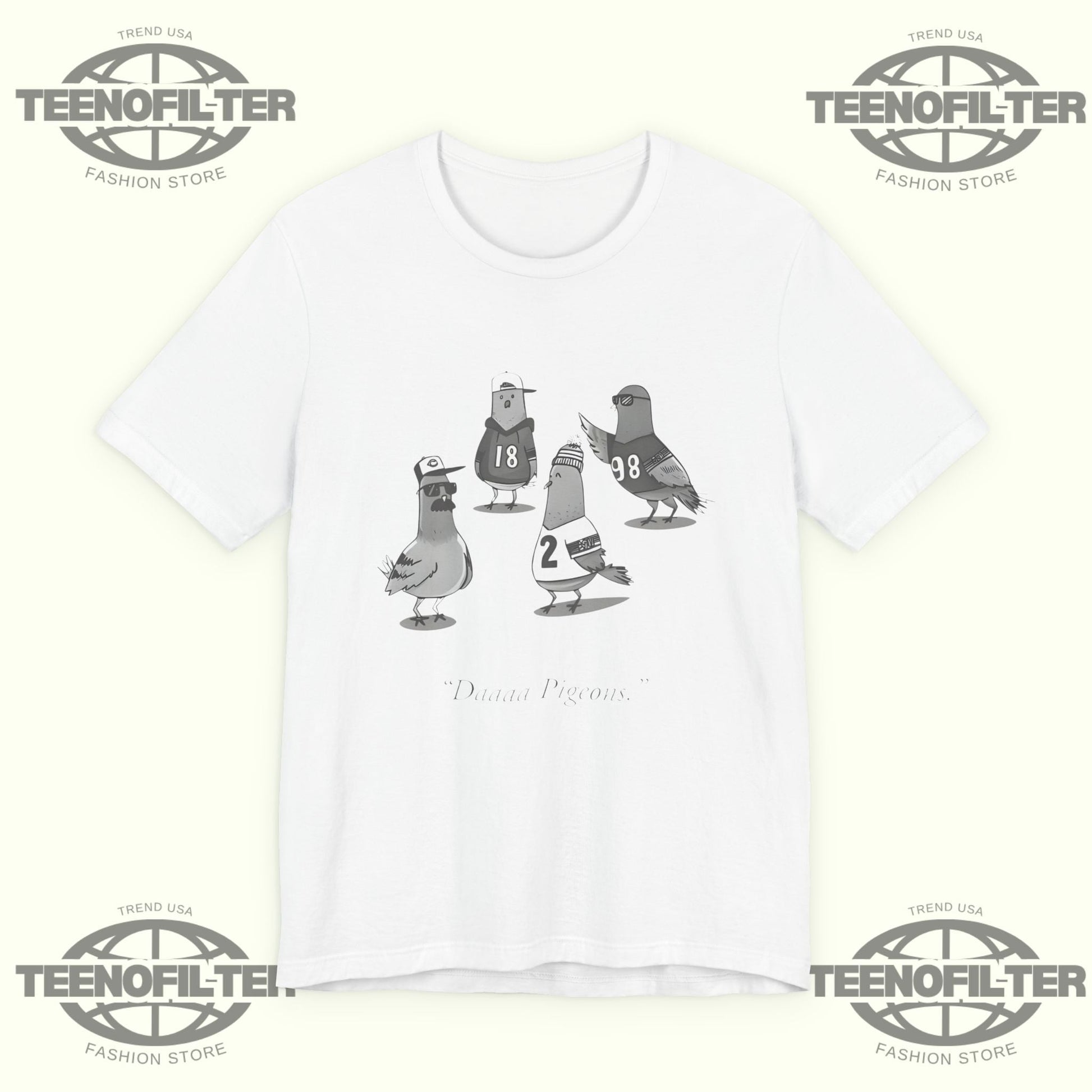 Chicago Bears Daaaa Pigeons T-Shirt Printify