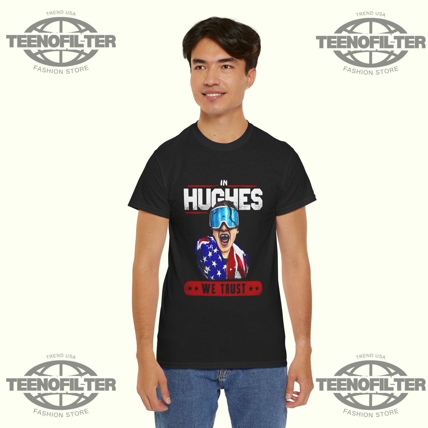 In Hughes We Trust T-Shirt – Bold Tribute to America’s Hockey Phenom - Tee No Filter