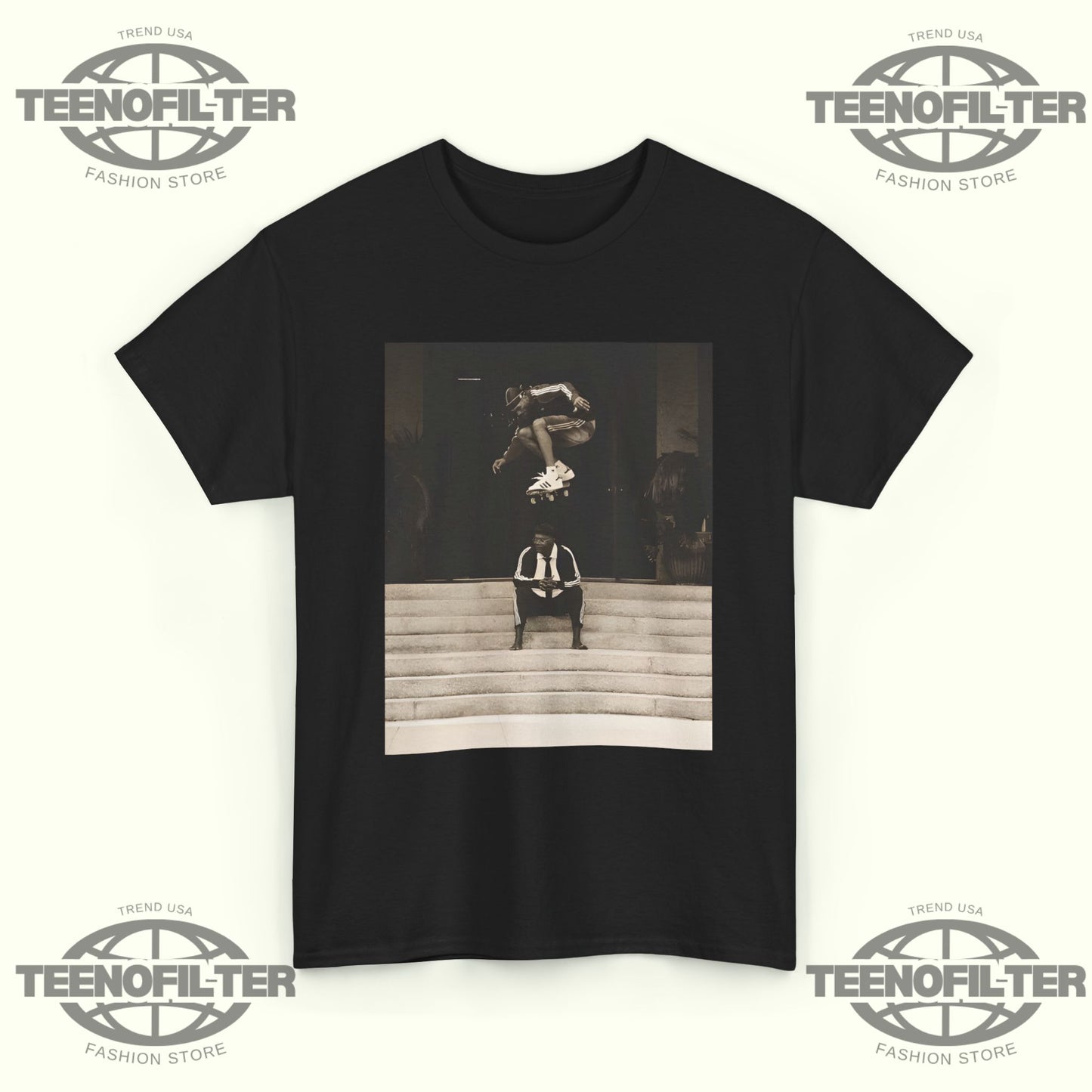 Bad MFs Tyshawn & Samuel L. T‑Shirt — High‑Contrast Ollie Over Serenity Photo Graphic Tee - Tee No Filter