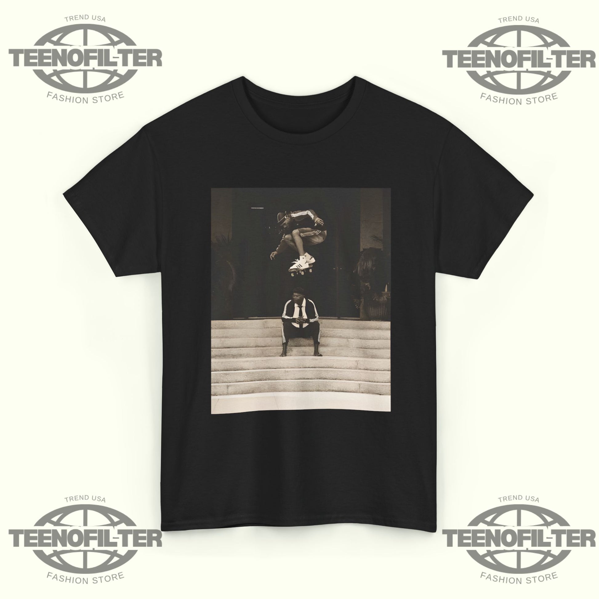 Bad MFs Tyshawn & Samuel L. T‑Shirt — High‑Contrast Ollie Over Serenity Photo Graphic Tee - Tee No Filter