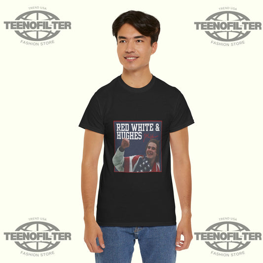 USA Hockey Red, White & Hughes Gold Medal Overtime Hero T-Shirt - Tee No Filter