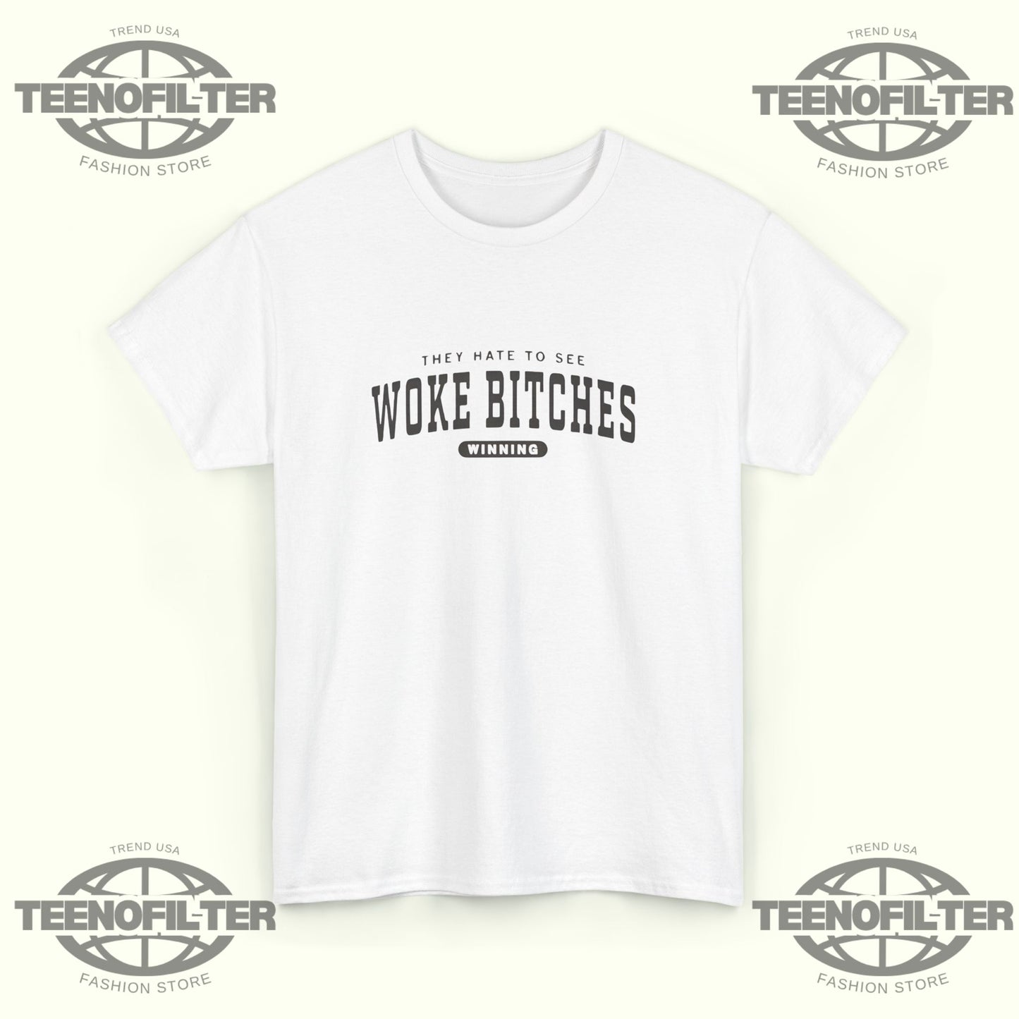 Woke Bitches Ringer T-Shirt - Tee No Filter
