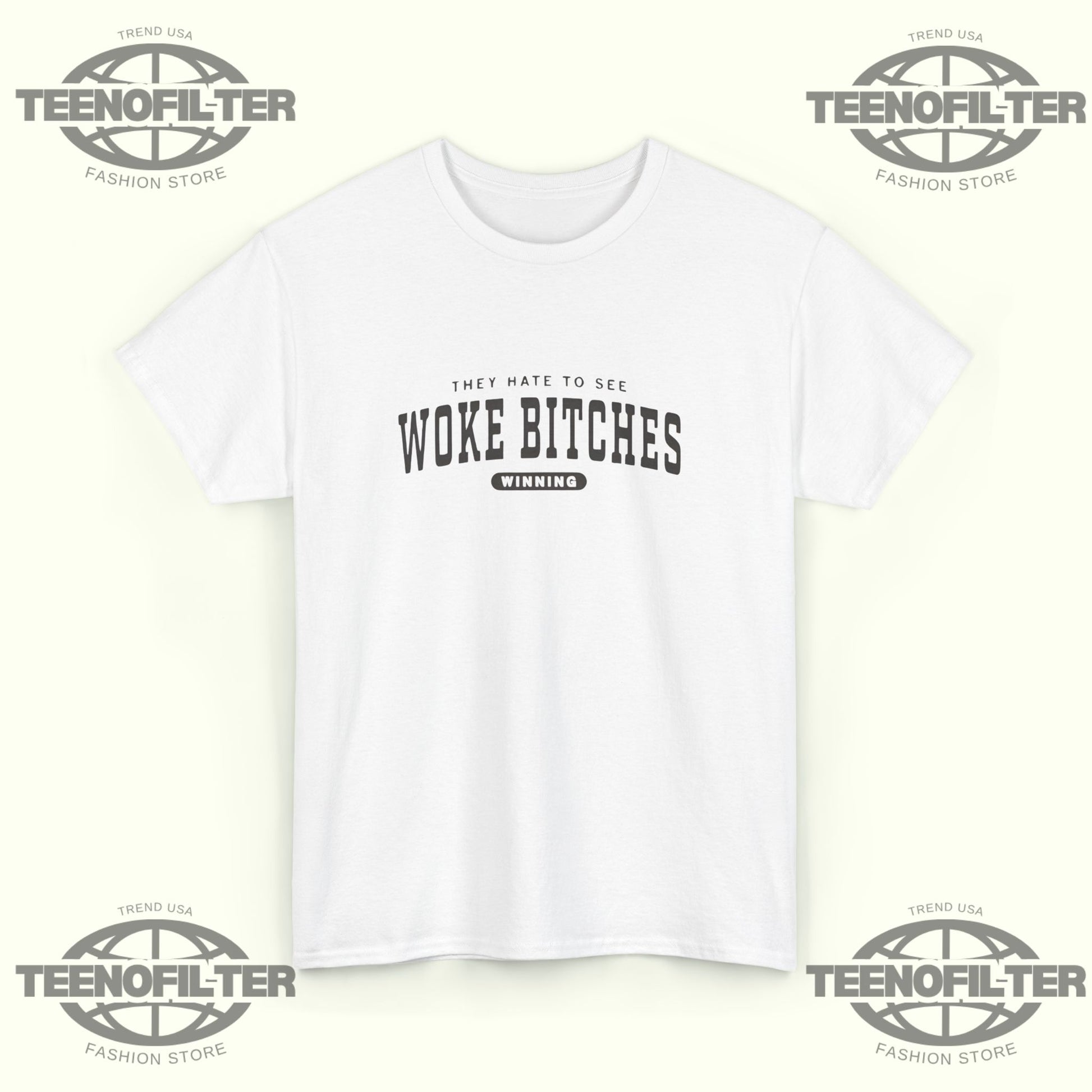 Woke Bitches Ringer T-Shirt - Tee No Filter