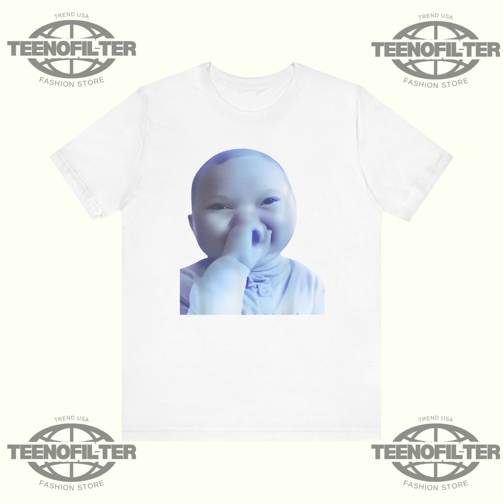 AI Baby Holding Laugh Meme Viral Trend T-Shirt