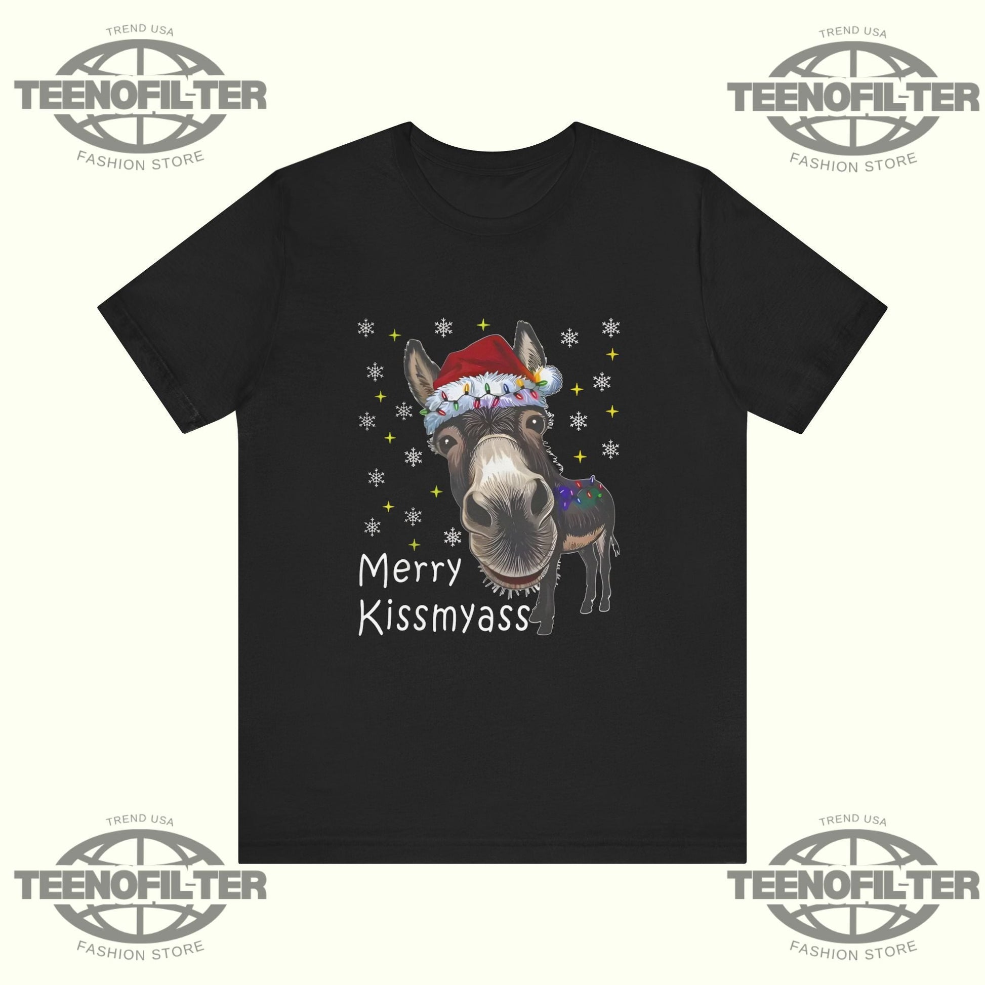 Merry KissMyAss Donkey T-shirt Printify