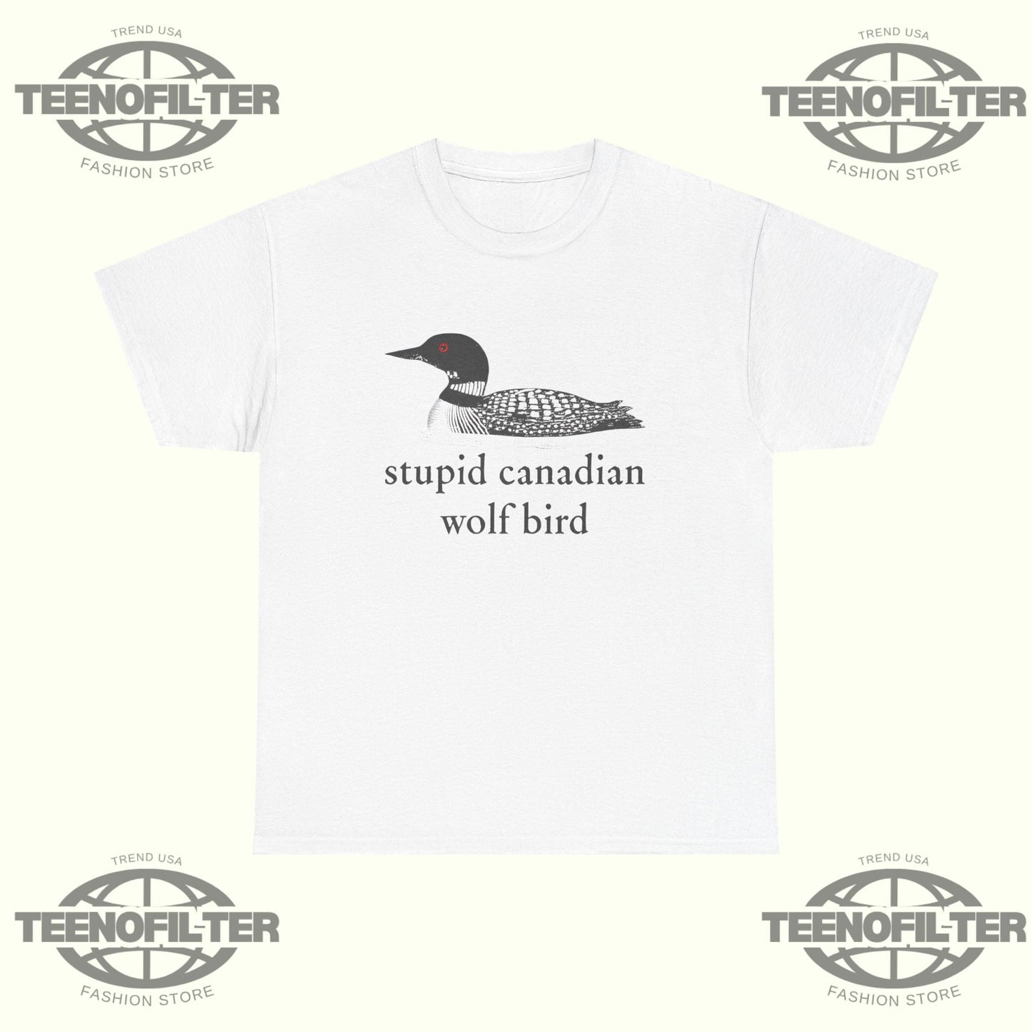 Stu*pid Canadian Wolf Bird Shirt – Hilarious Canadian Wildlife & Hockey Viral Tee Printify