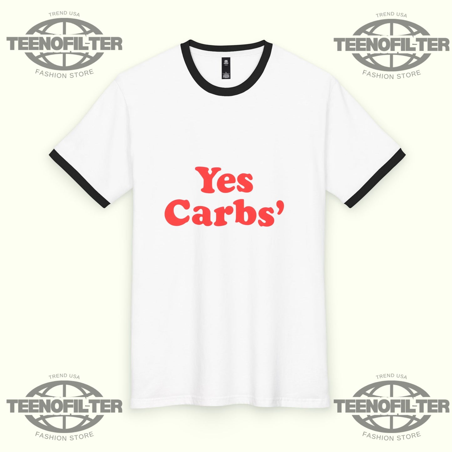 Yes Carbs Ringer T-Shirt – 1970s Athletic Aesthetic Inspired by Harry Styles - Tee No Filter