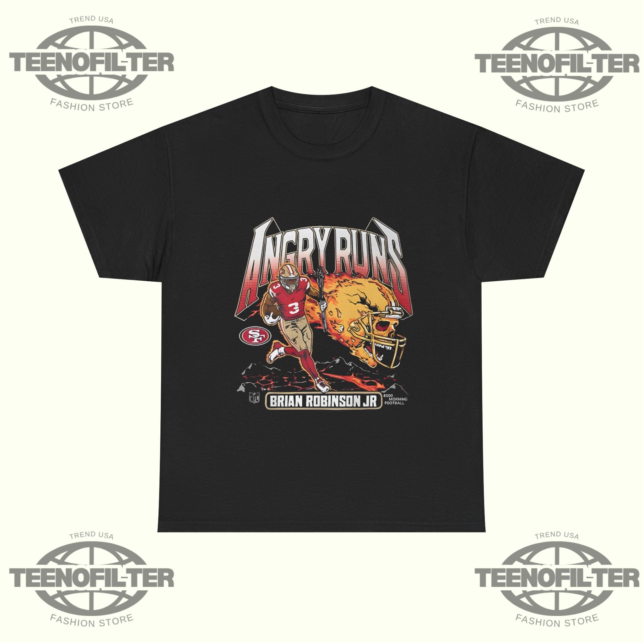 Angry Runs Brian Robinson Jr. Football T-shirt