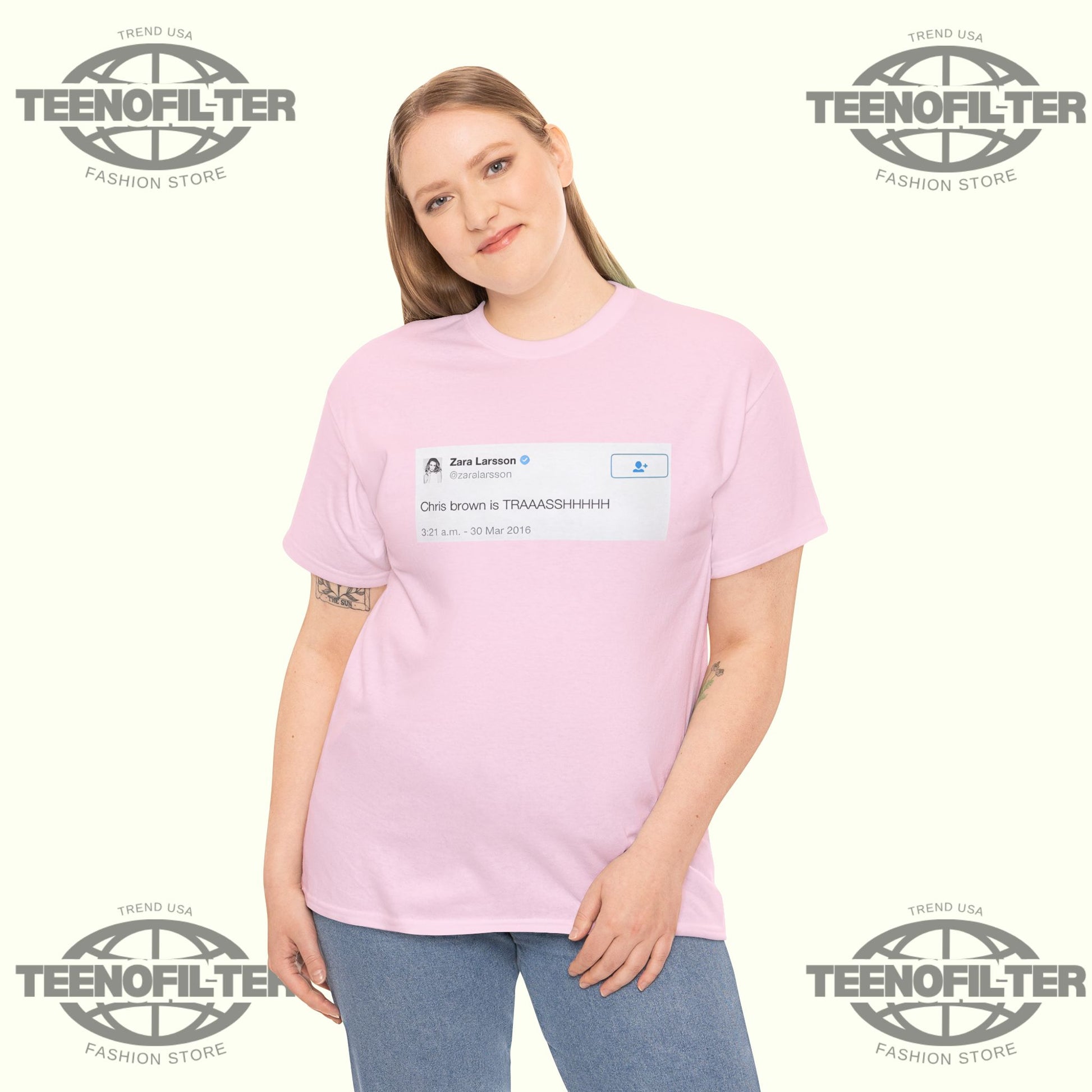 Chris Brown Is Trash T-Shirt – Viral Zara Larsson Tweet Screenshot Graphic Tee - Tee No Filter