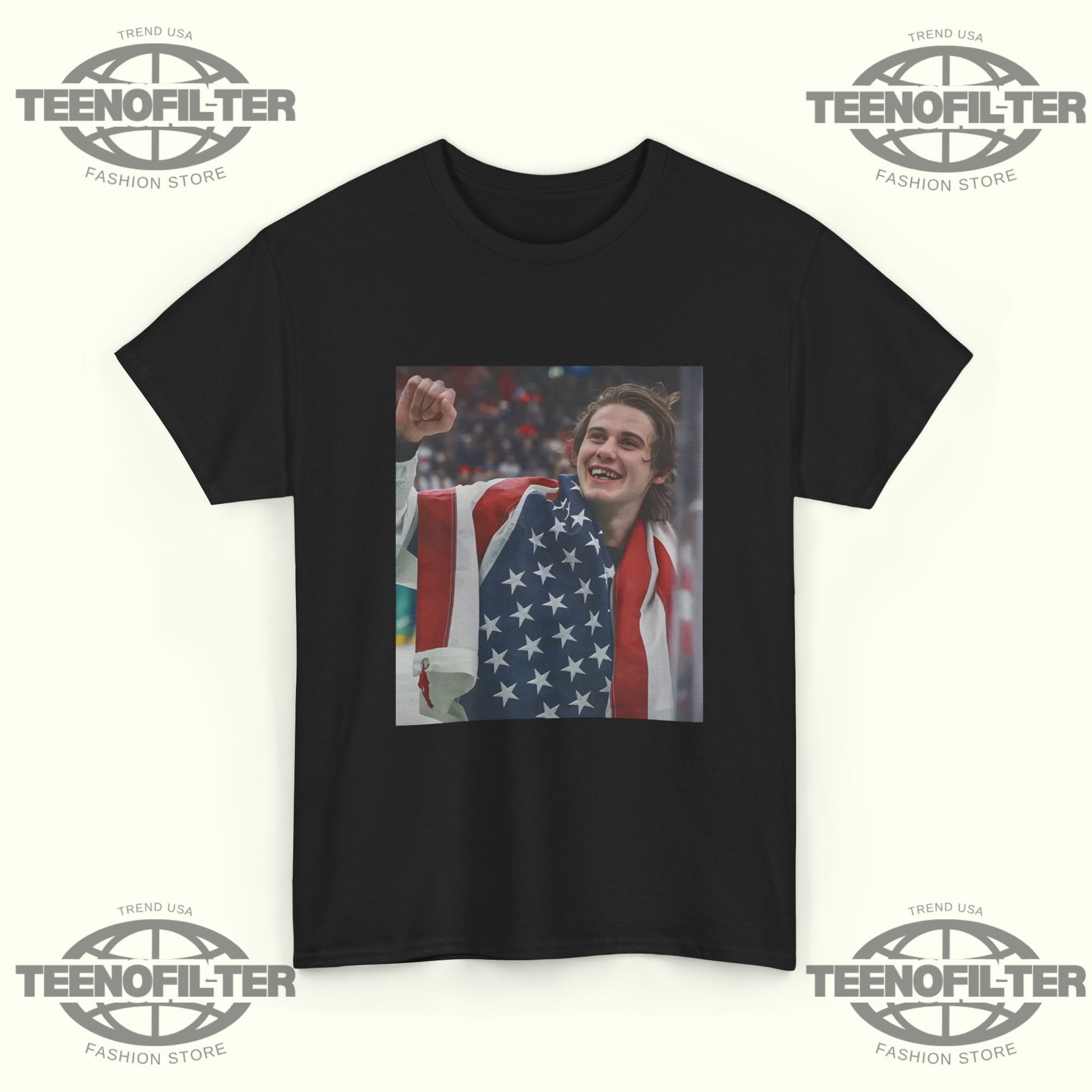 Jack Hughes OT Winner Teeth T-Shirt – 2026 Winter Olympics Milano Cortina Tribute - Tee No Filter