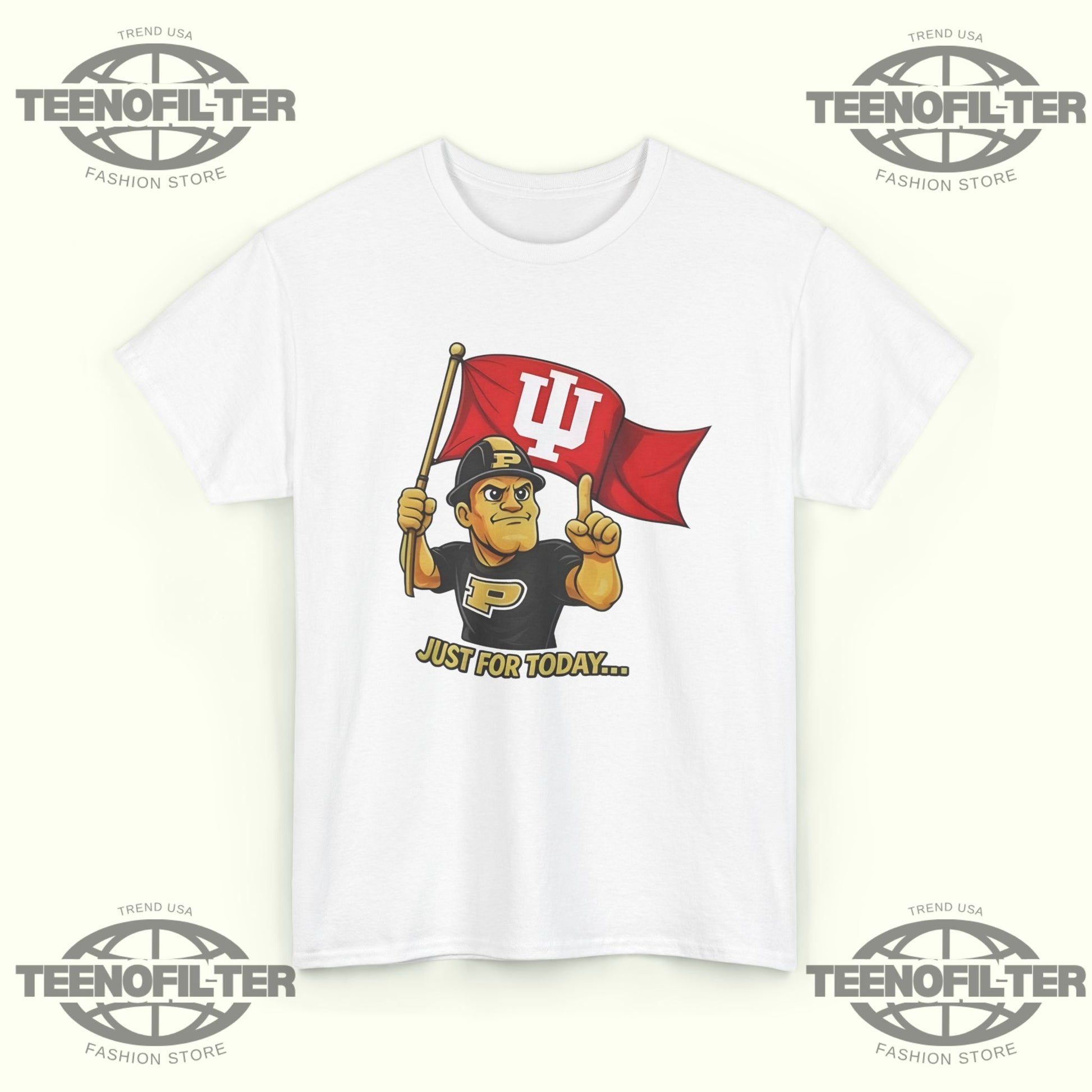 Just For Today Purdue Pete With Flag T-Shirt - Tee No Filter