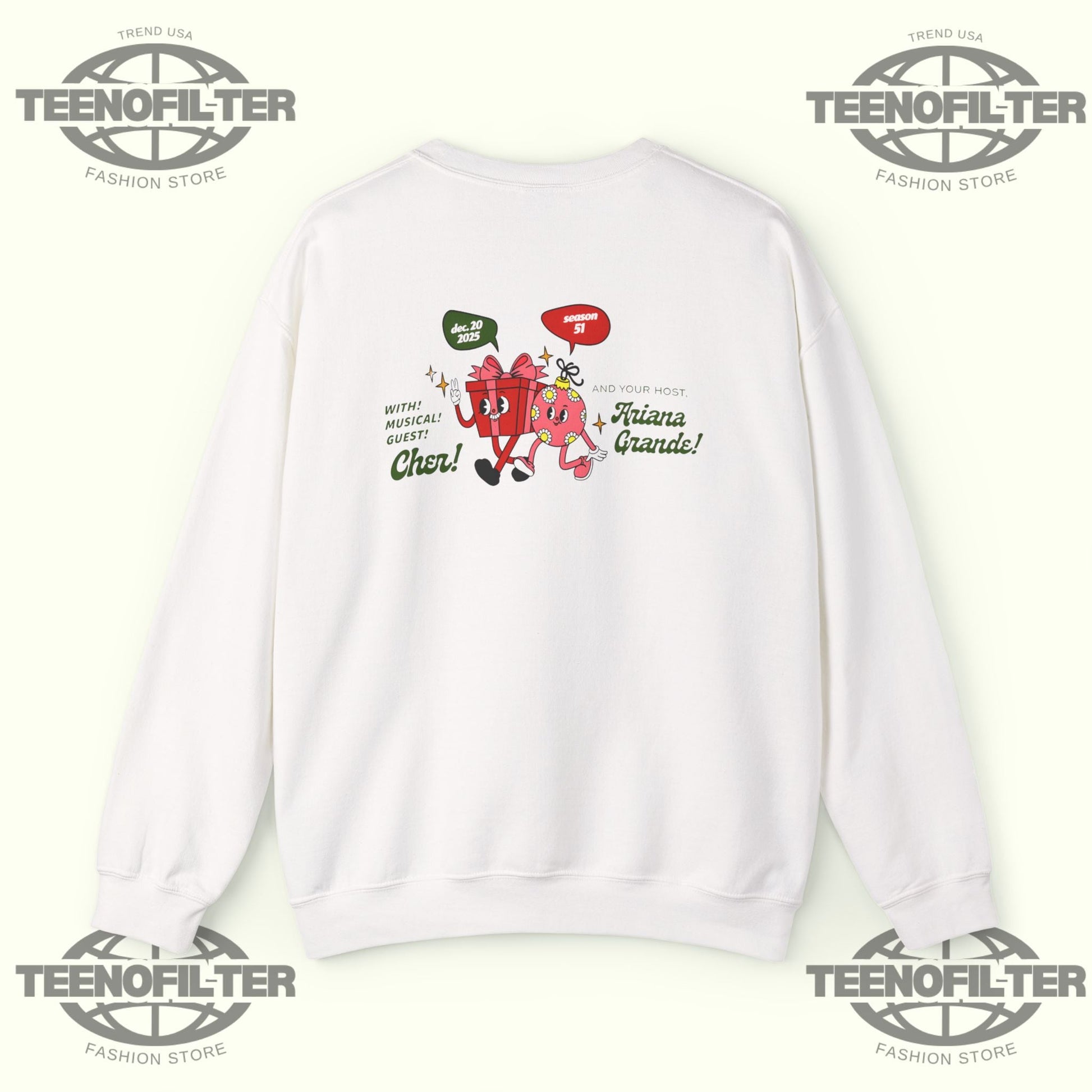 With Musical Guest Cher And Your Host Ariana Grande Sweatshirt Printify