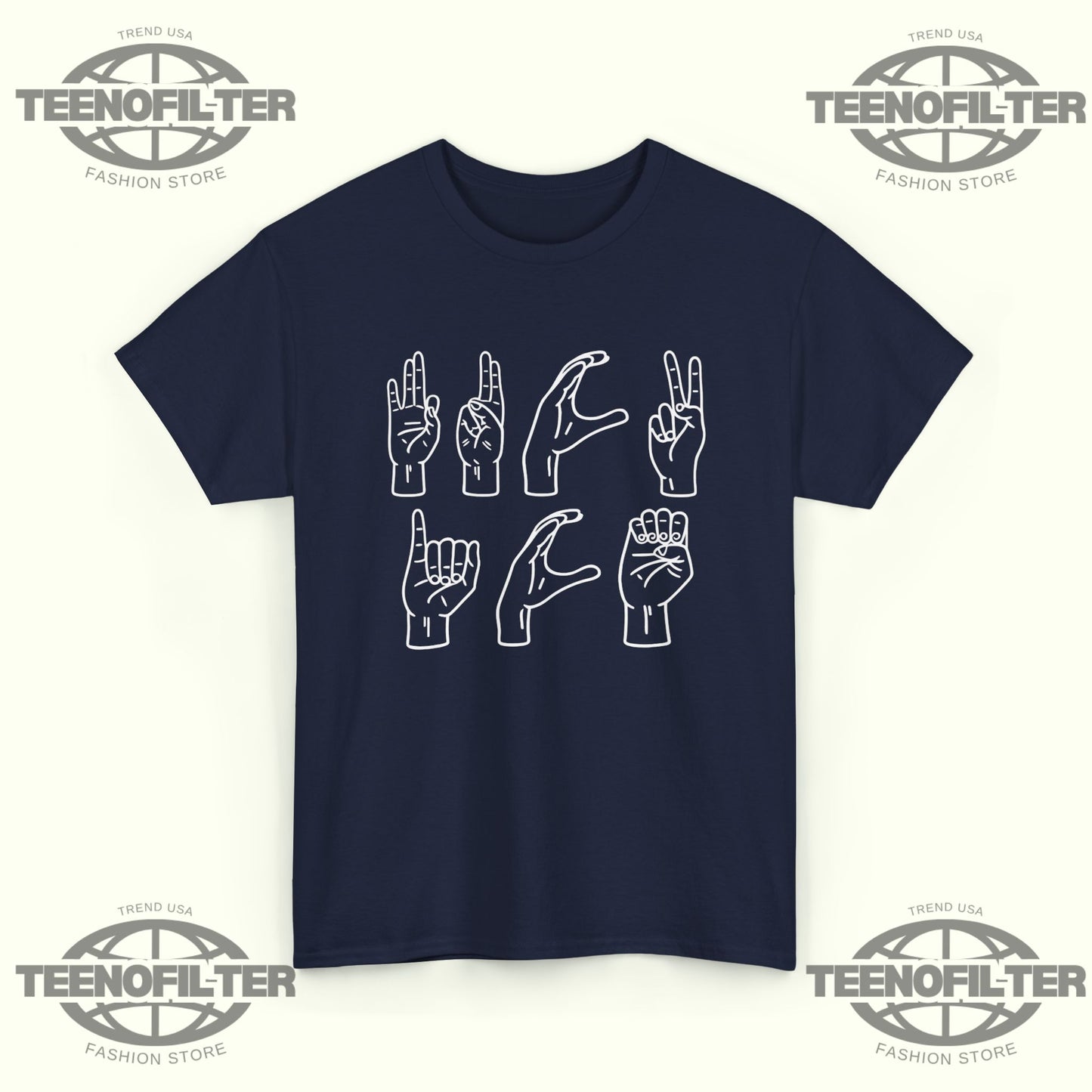 Hand Sign Language Fuck ICE T-Shirt - Tee No Filter