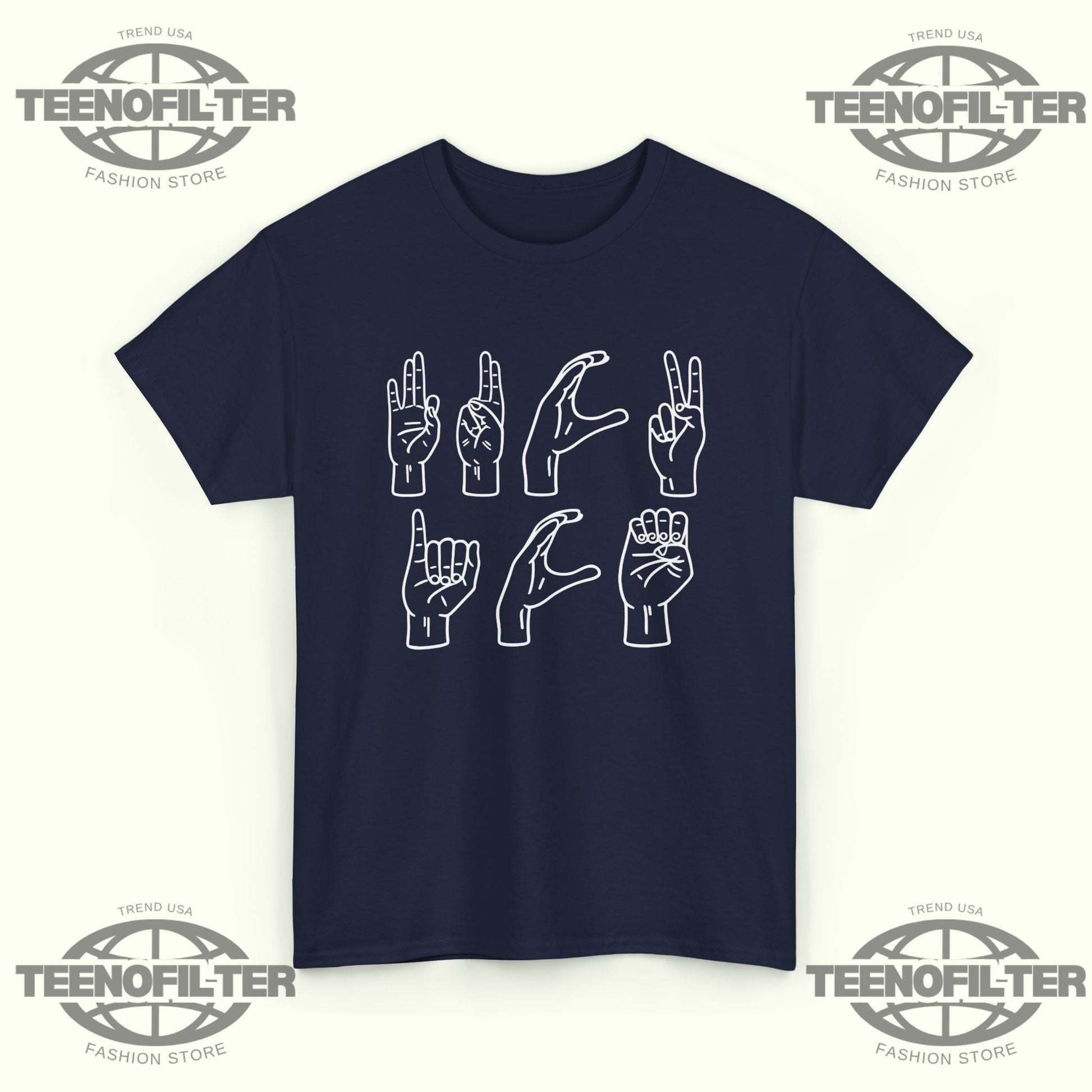 Hand Sign Language Fuck ICE T-Shirt - Tee No Filter