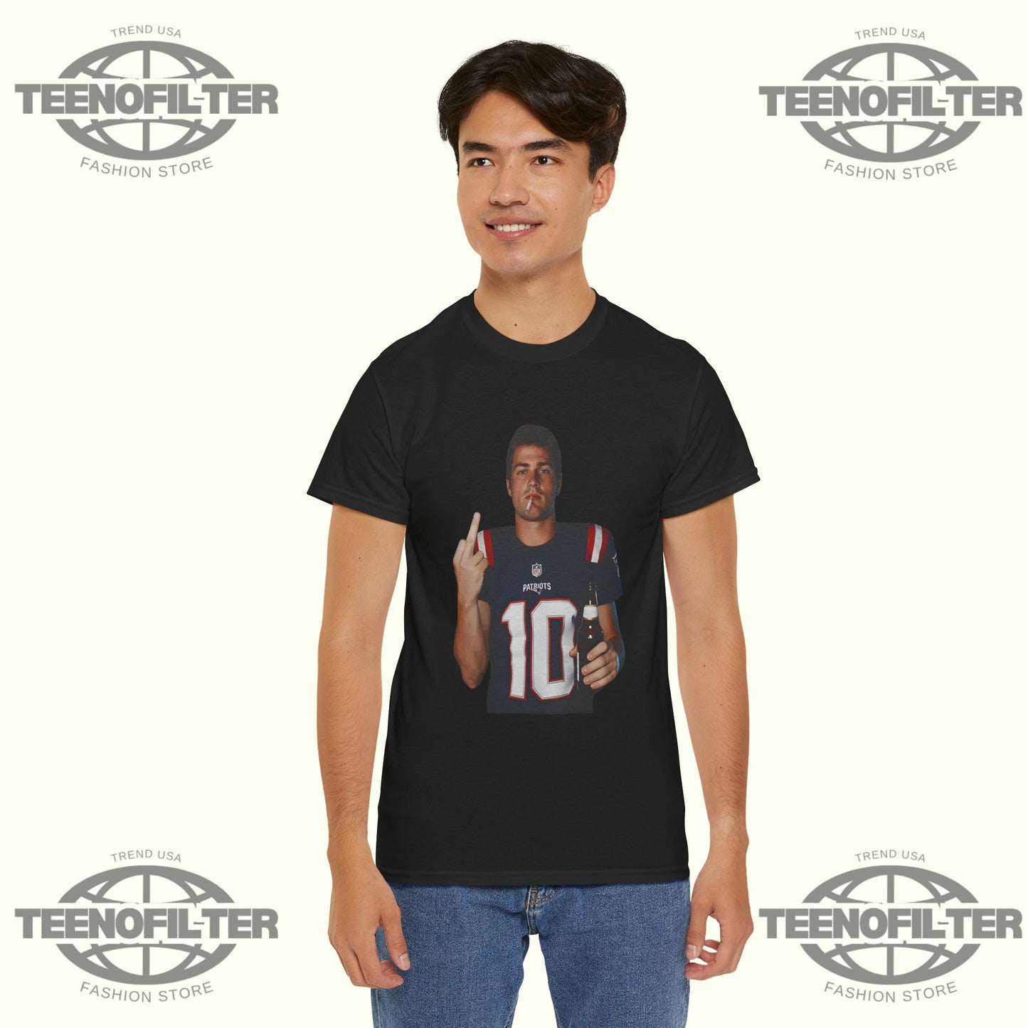 Drake Maye Middle Finger T-Shirt - Tee No Filter