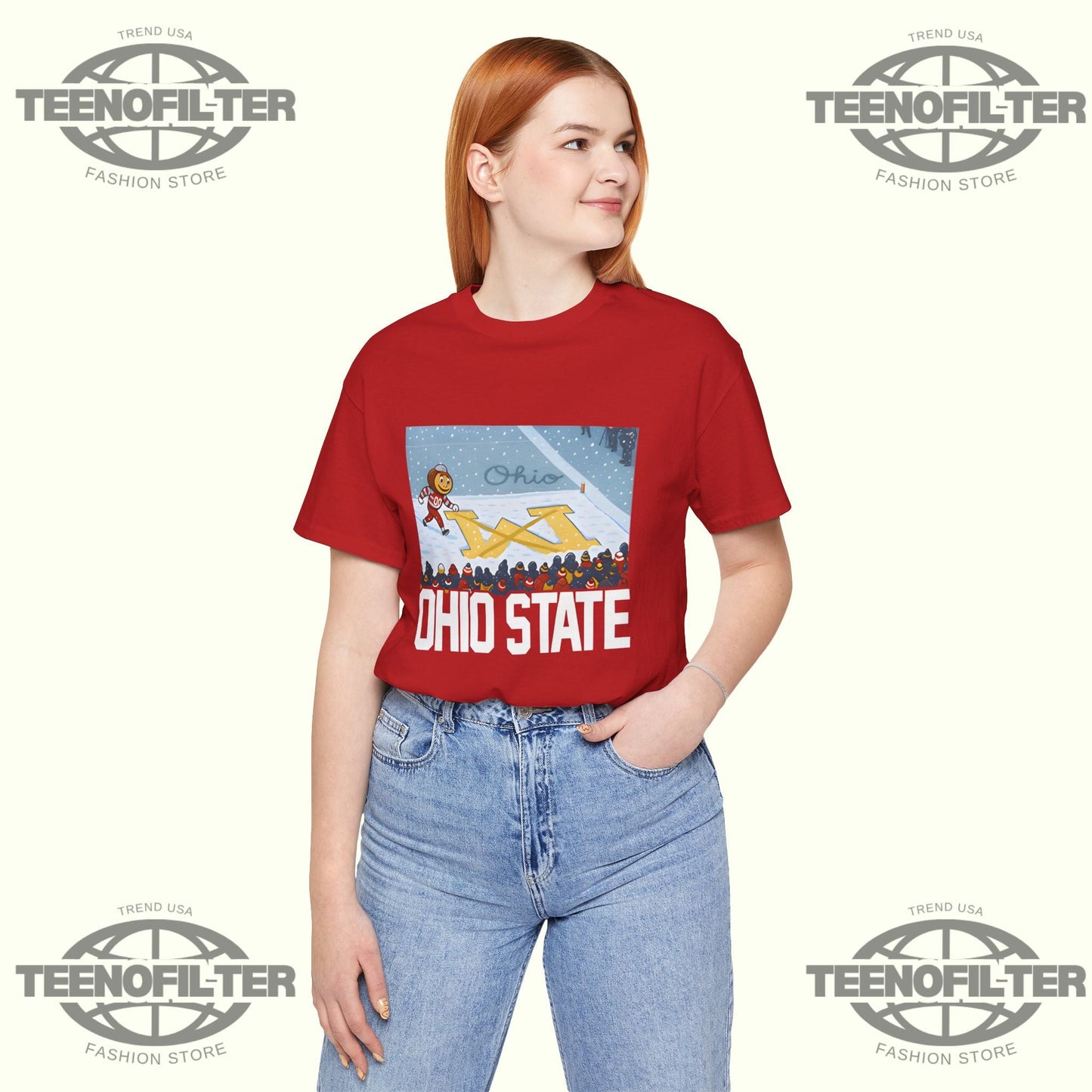 Ohio Vs Michigan Rivalry Script Ohio On Big M T-Shirt Printify