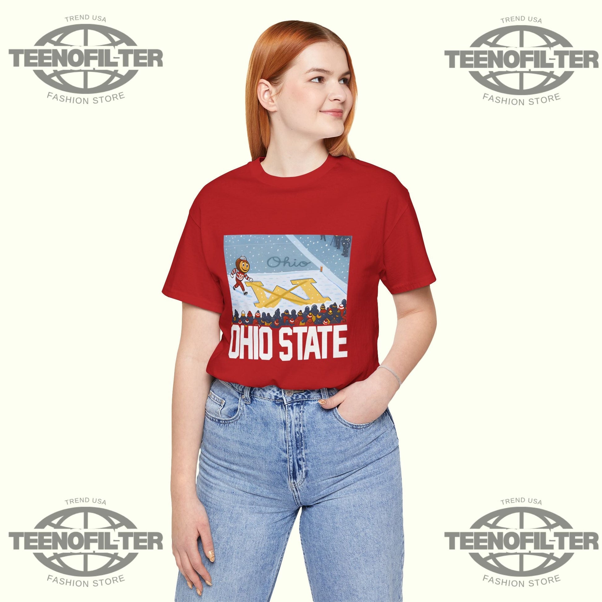 Ohio Vs Michigan Rivalry Script Ohio On Big M T-Shirt Printify