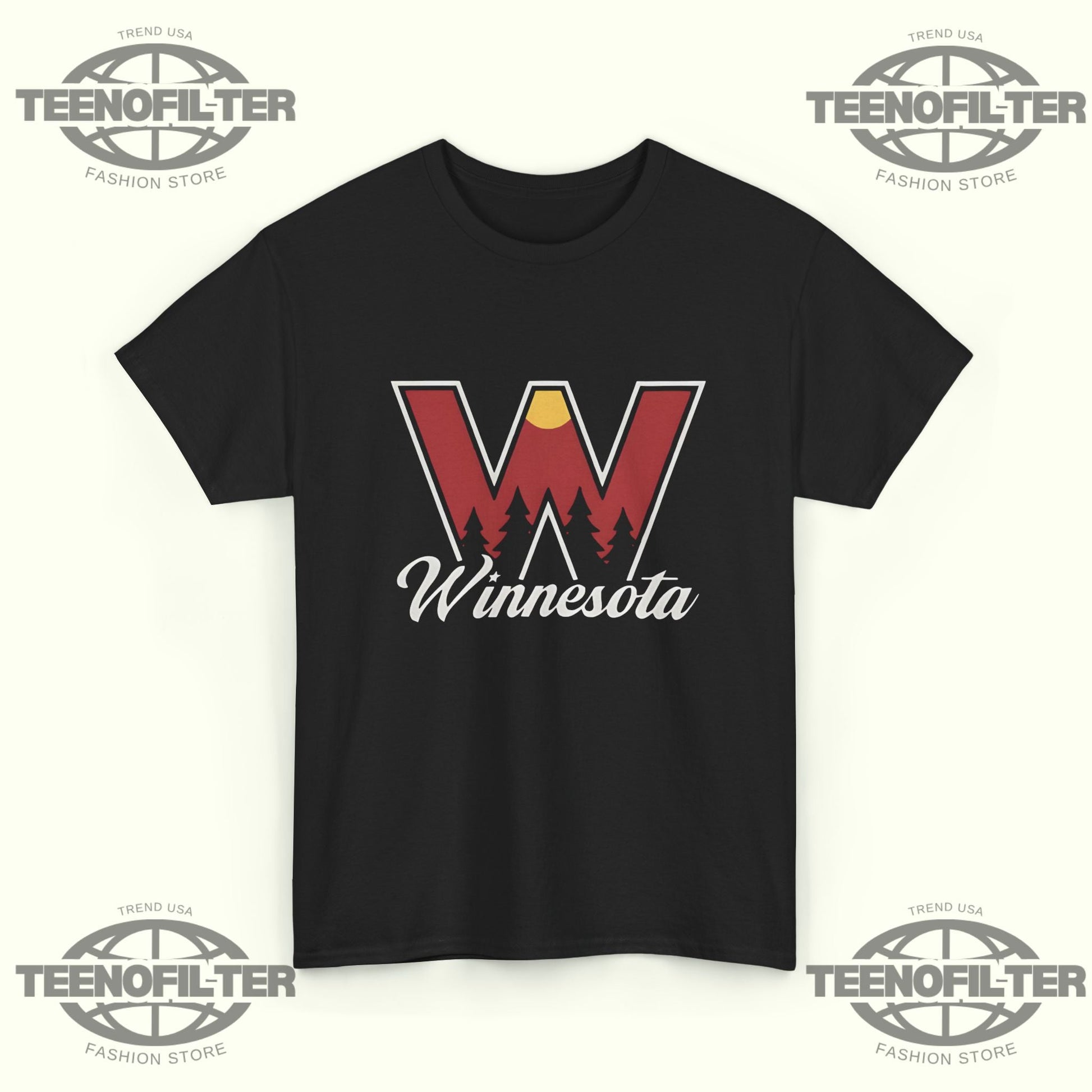 Winnesota W Hockey T-Shirt – Tee Supporting Minnesota Hockey Culture Printify
