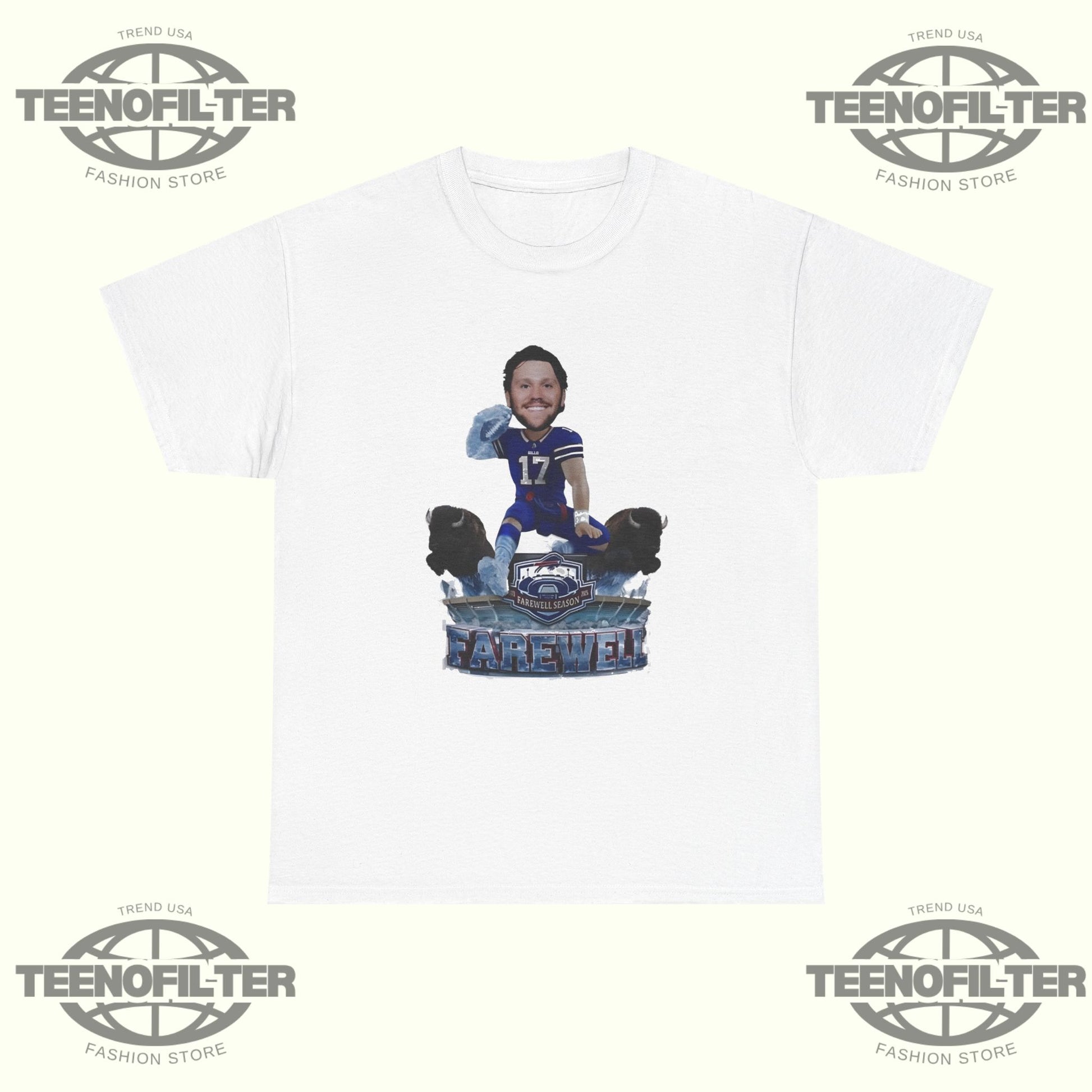 Jack Josh Allen Buffalo Bills Hurdle Over Highmark Stadium Farewell Season caricature T-shirt - Tee No Filter