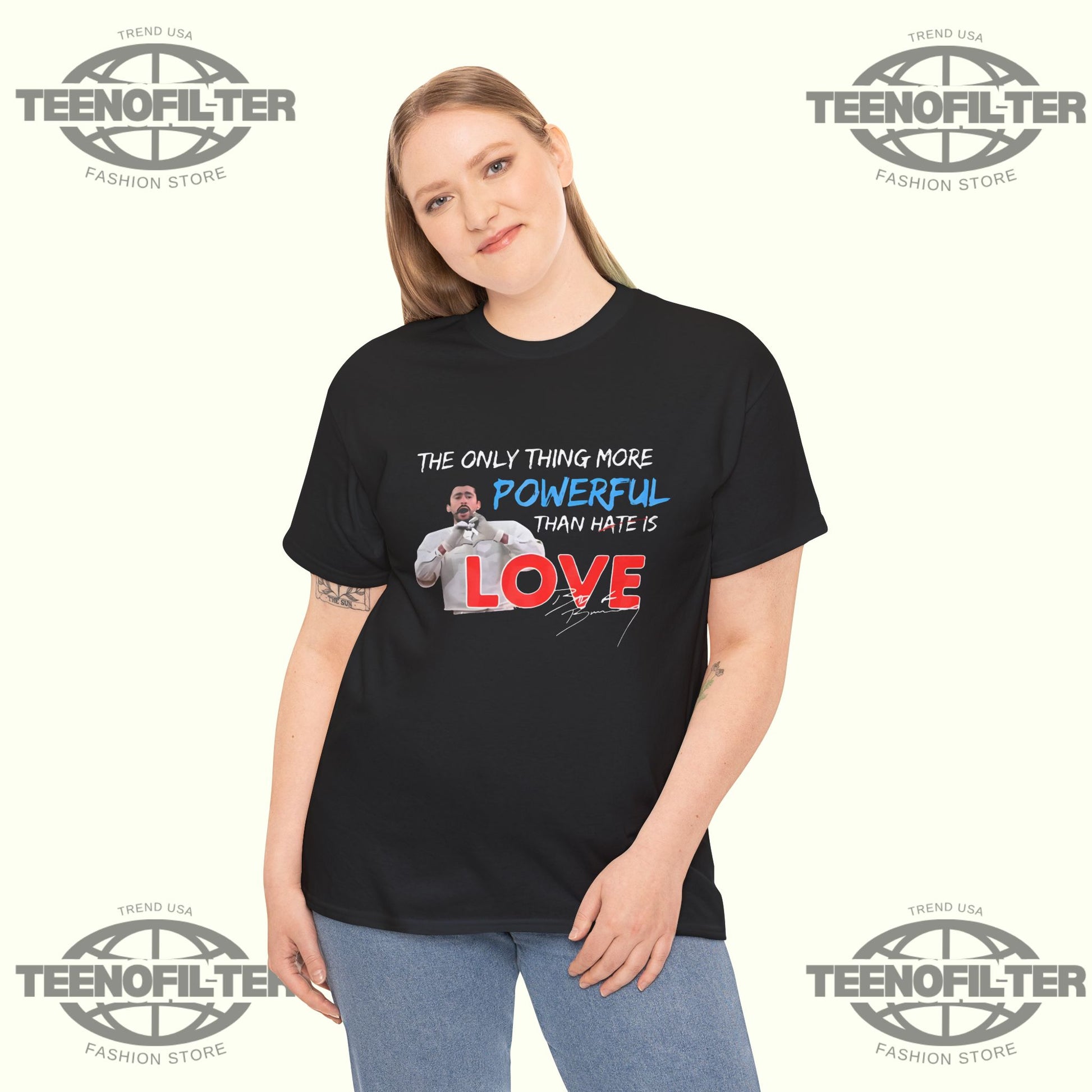 The Only Thing More Powerful Than Hate is Love T-Shirt - Tee No Filter