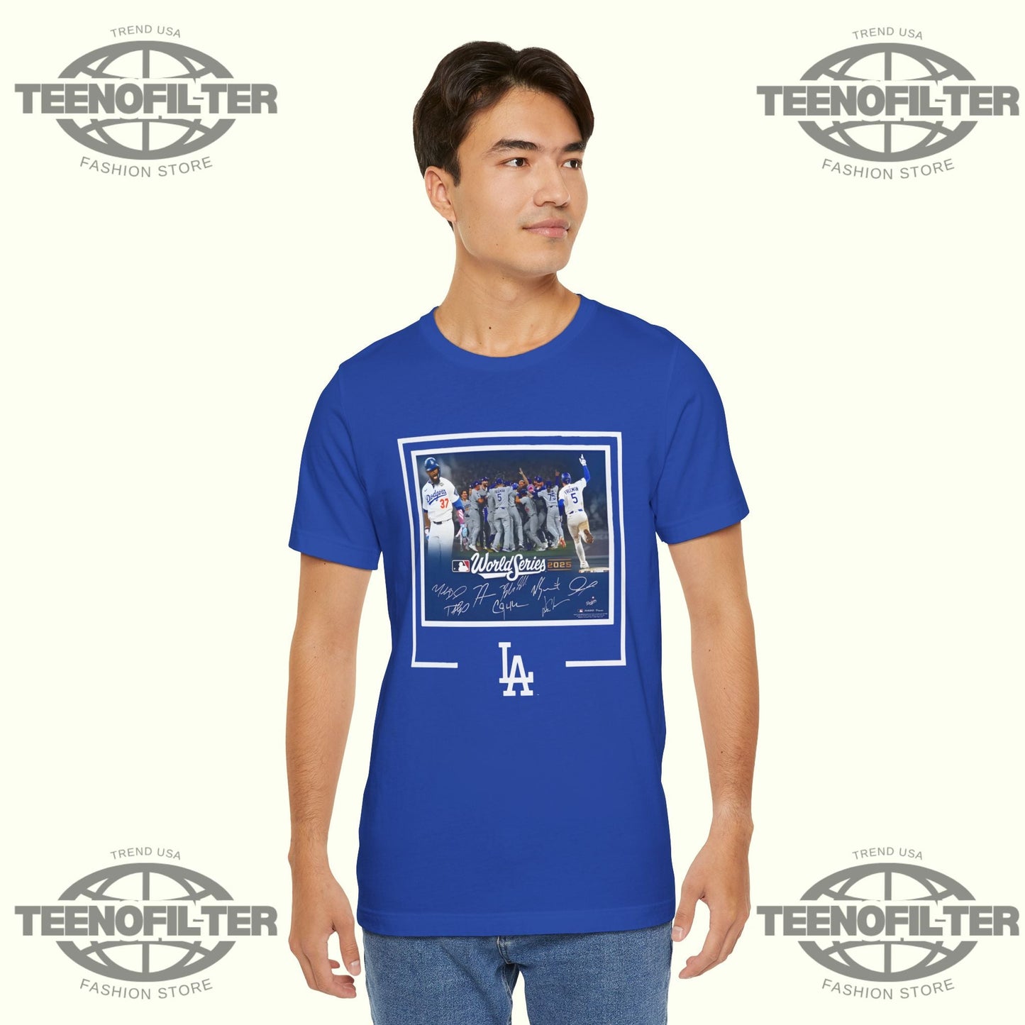 Dodgers Autographed World Series Signatures T-Shirt Printify