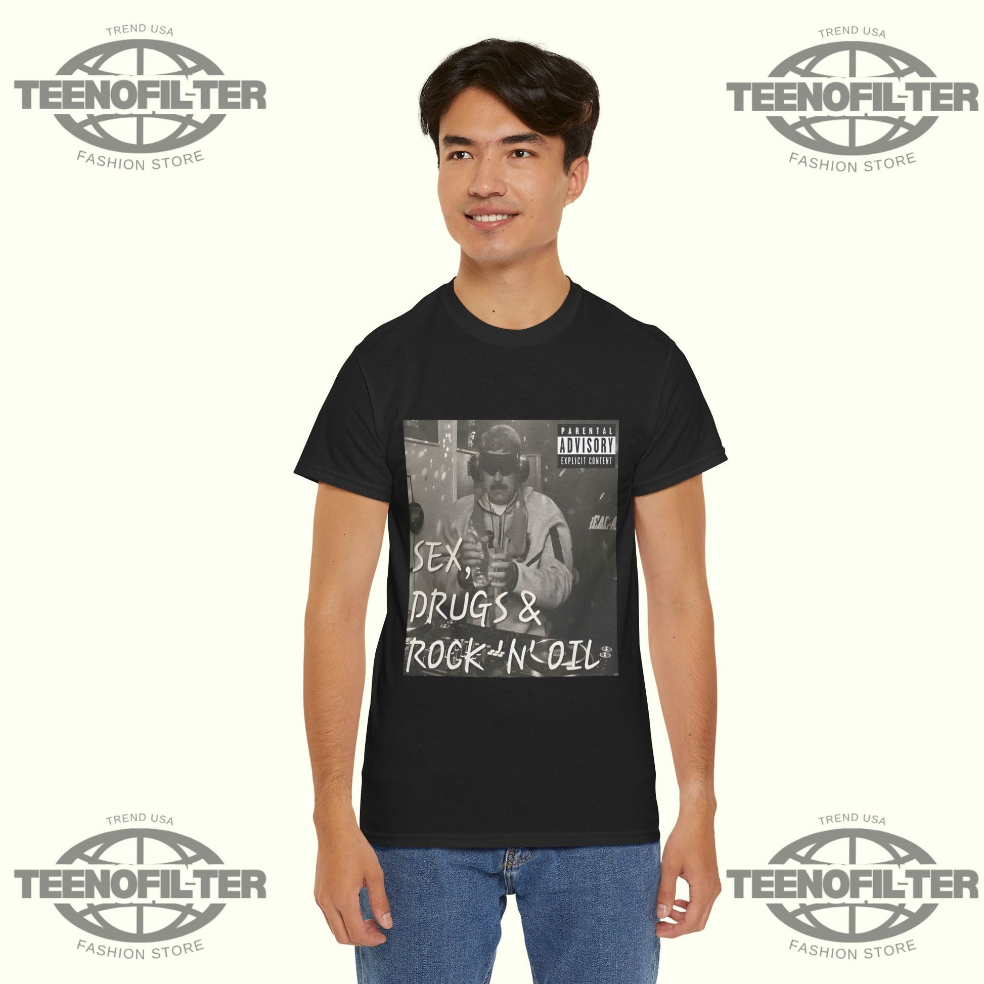 Nicolás Maduro Sex Drugs Rock N Roll & Oil T-Shirt Printify